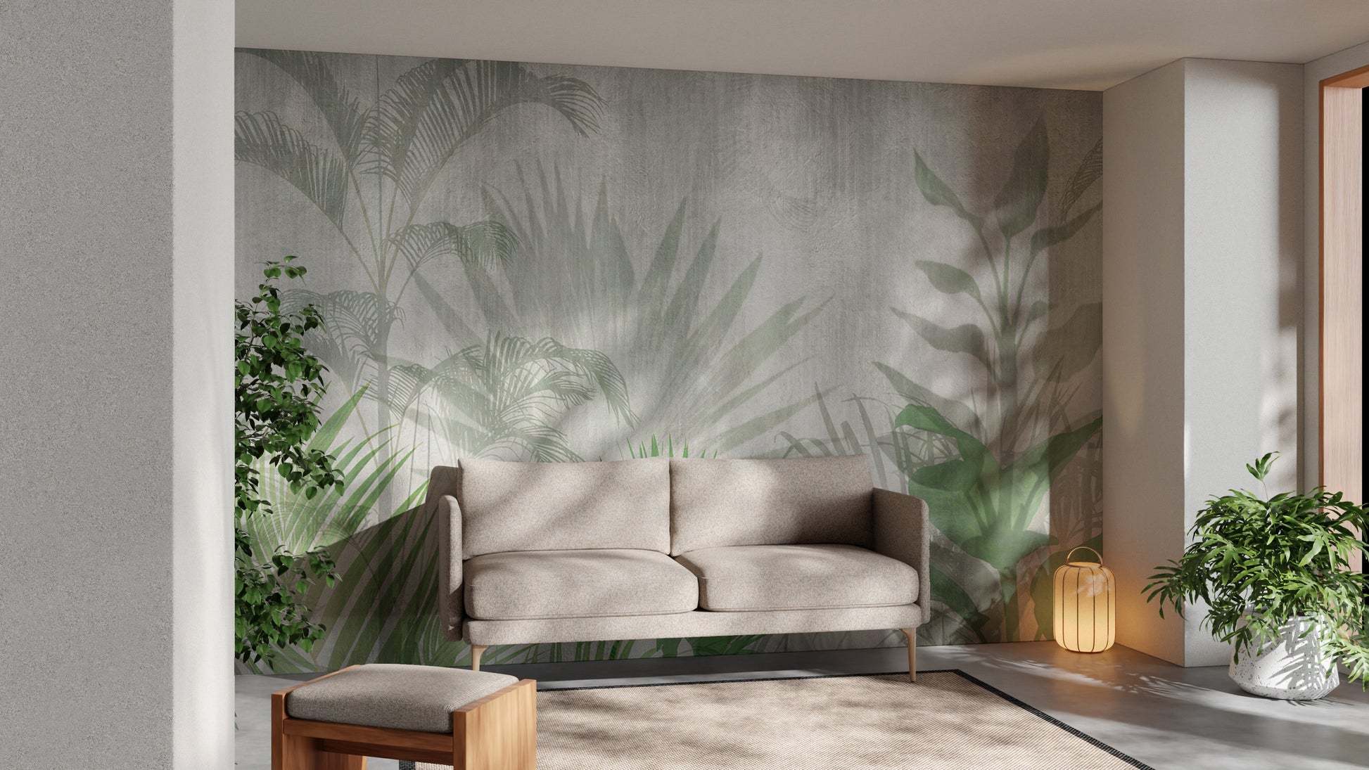 Tropical Green Leaf Wallpaper Murals