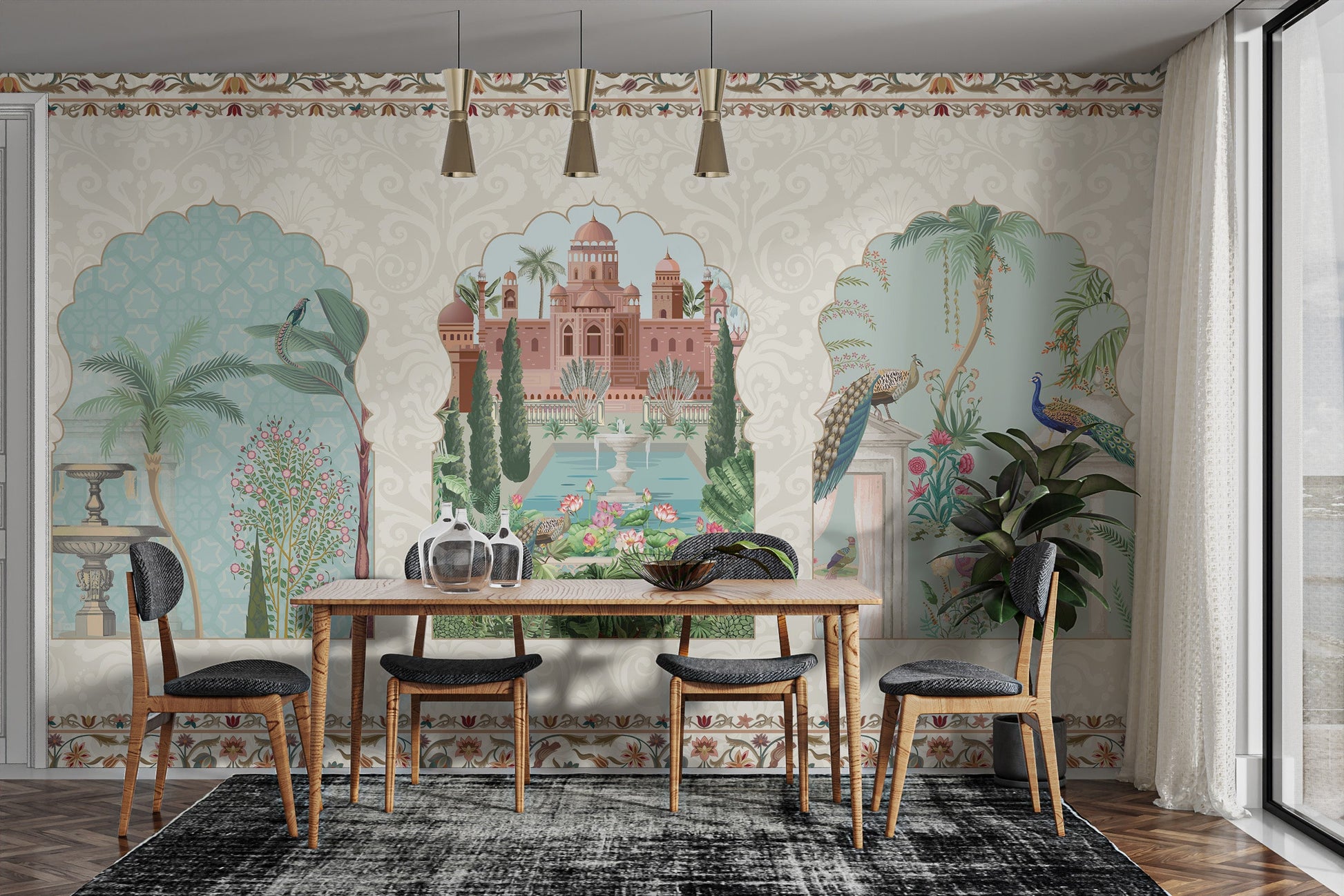 Grand palace gardens wallpaper for opulent interiors