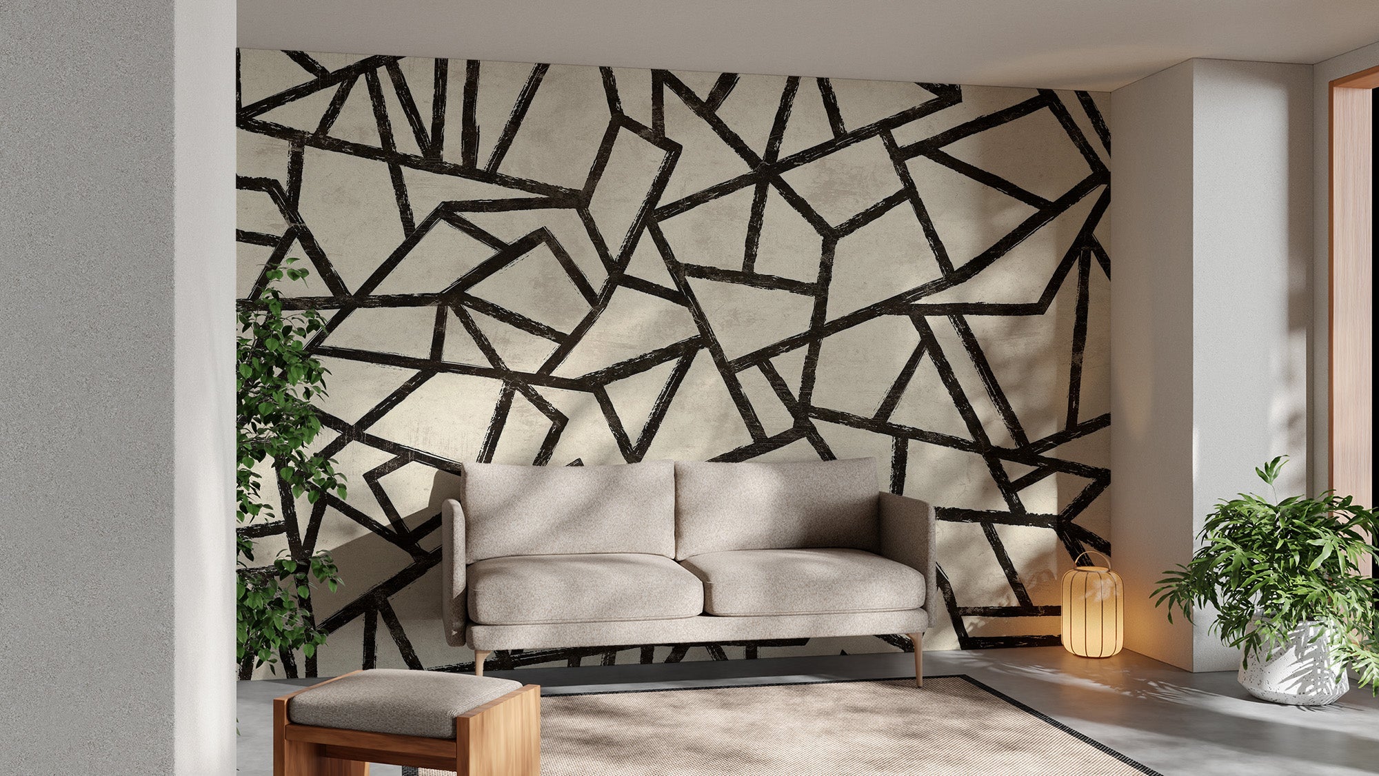 Geometric Pattern Wall Mural - Giffywalls