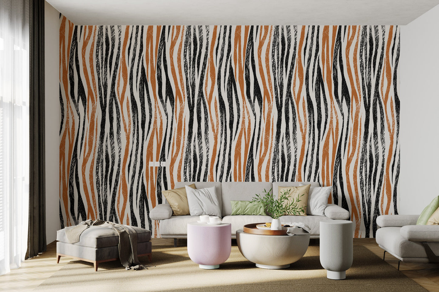 Modern Striped Elegance Wall Mural
