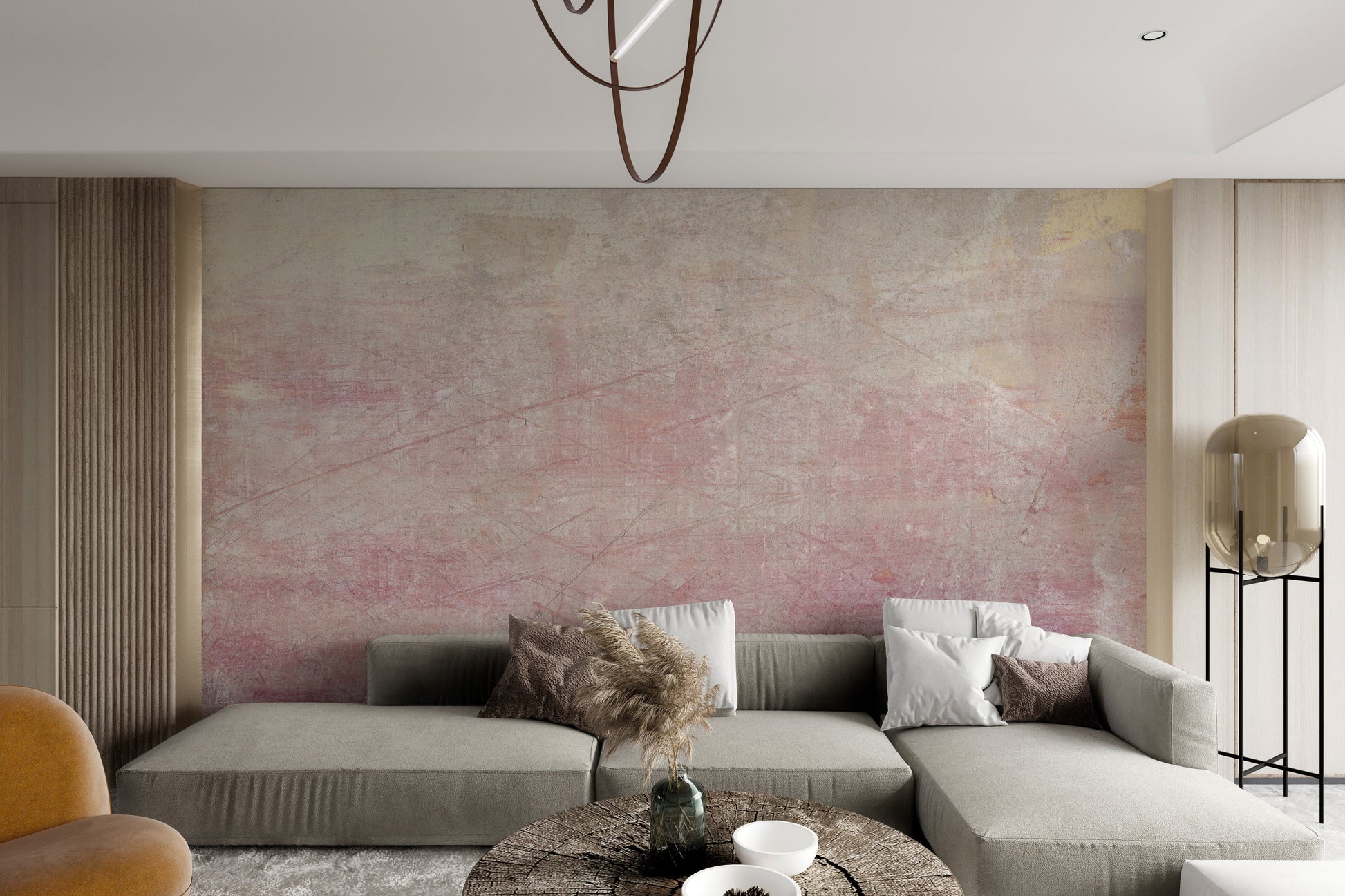 Blush Serenity Textured Wallpaper Mural
