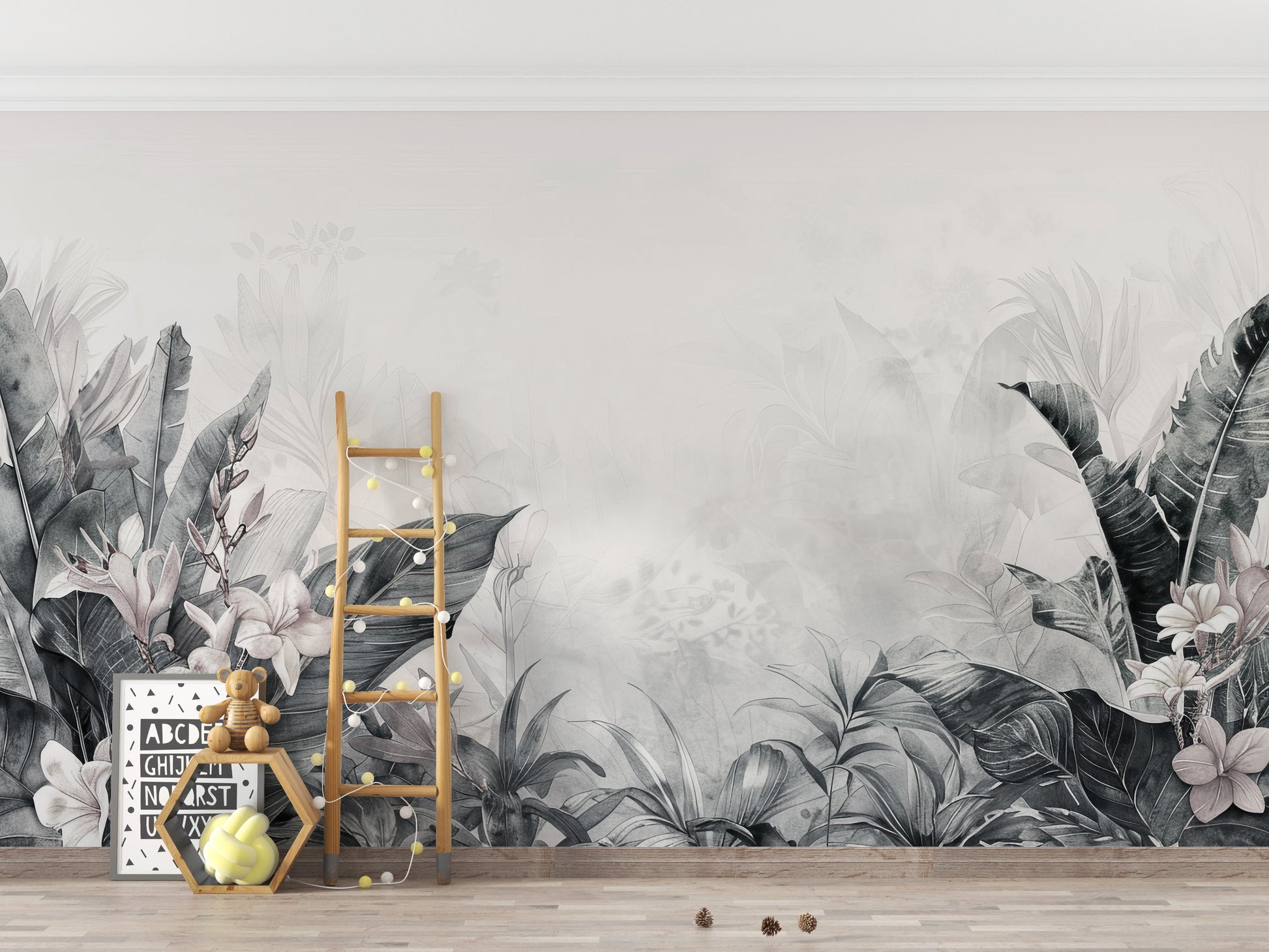 Vintage Tropical Forest Leaves Wallpaper Murals - Giffywalls