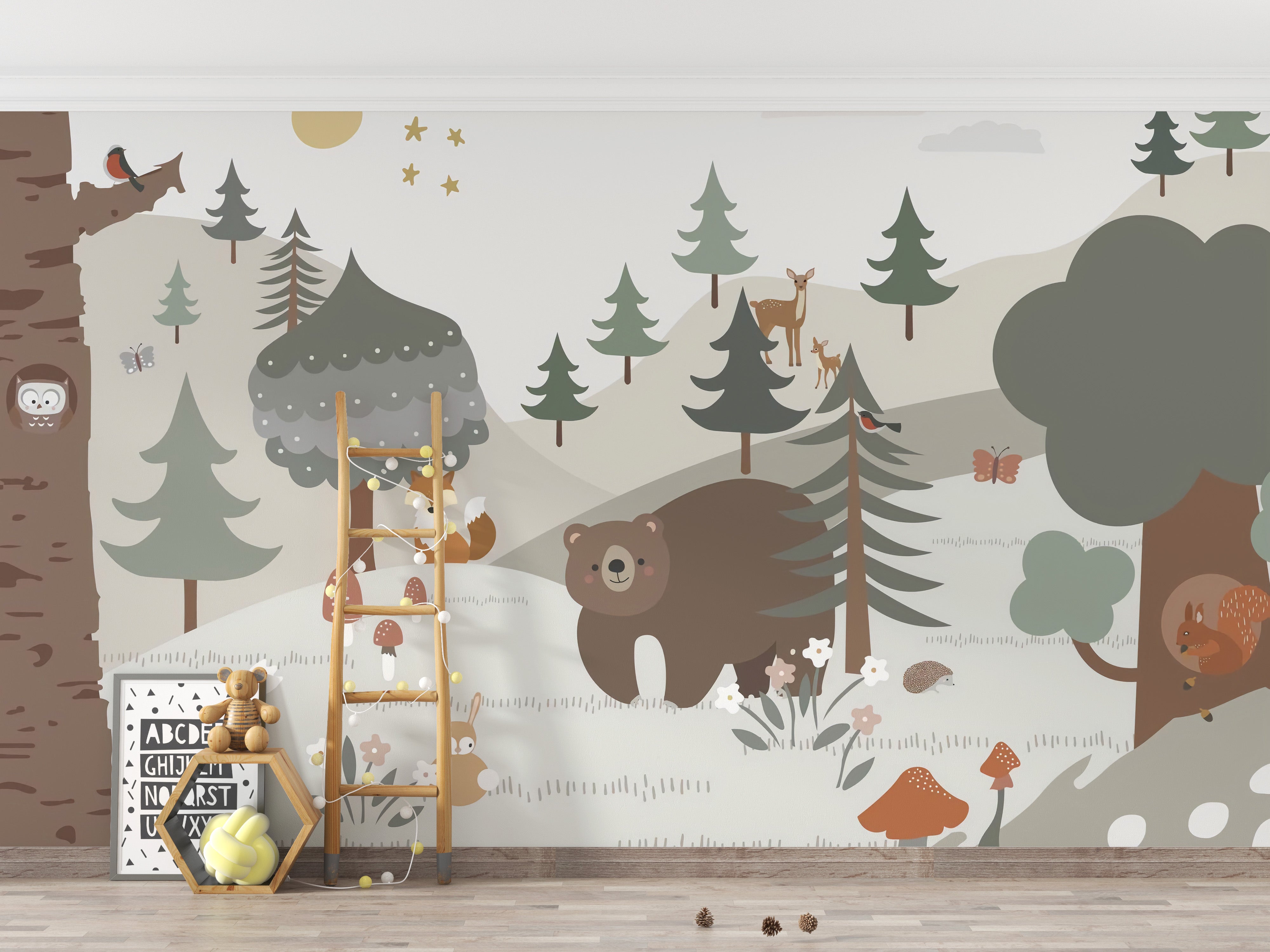 Snow Forest KIds Room Wallpaper Murals - Giffywalls