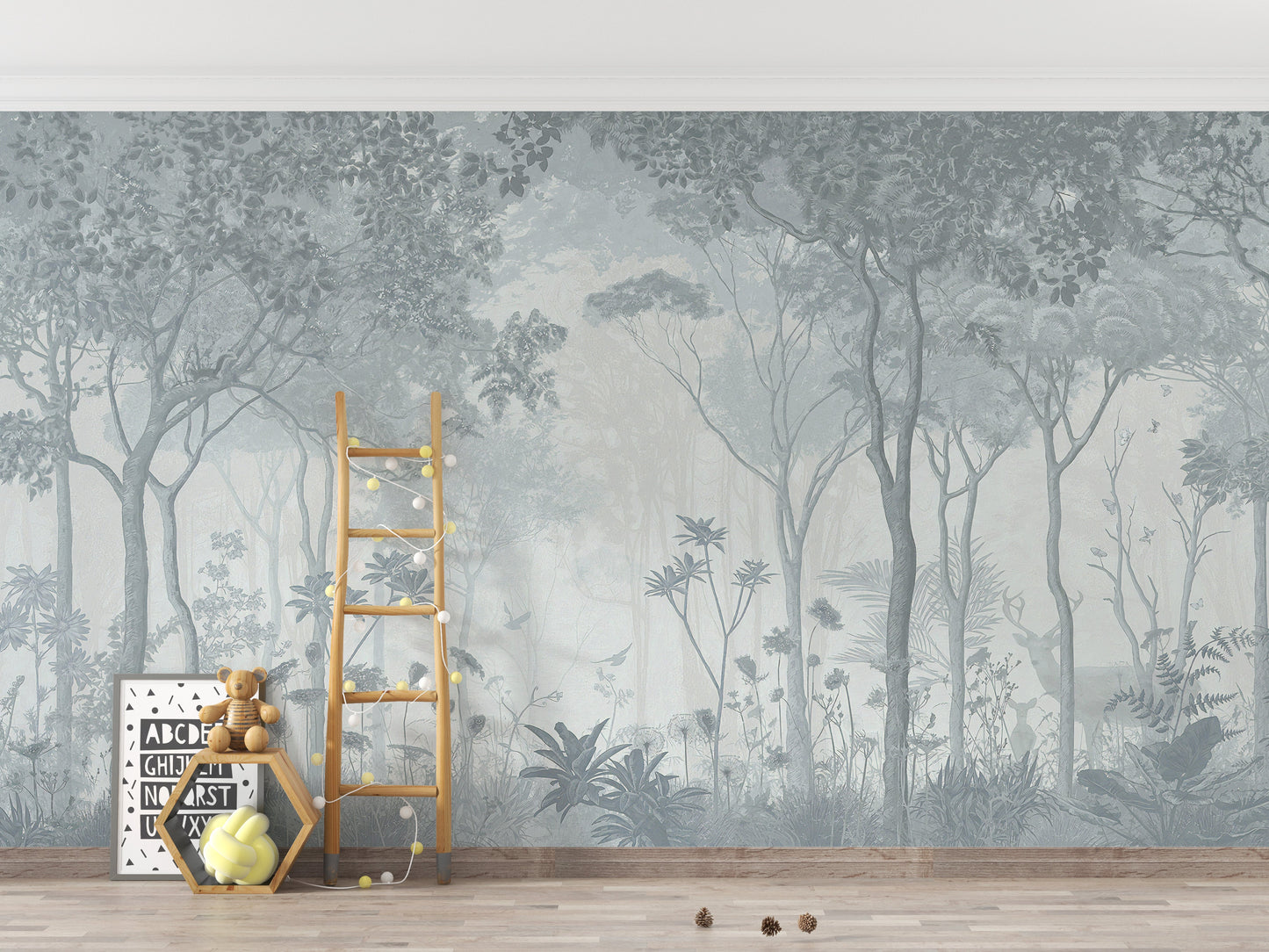 Fog-Filled Forest Scene Wallpaper Murals for Mystical Decor - Giffywalls