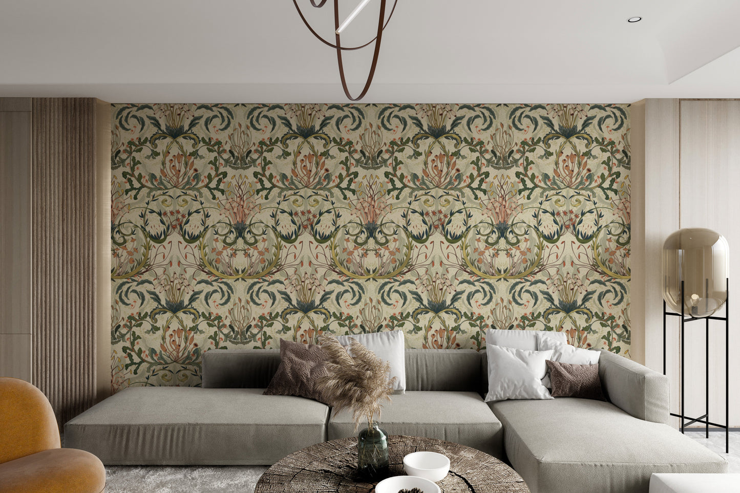 Intricate woodland designs define Enchanted Forest Tapestry wallpaper.