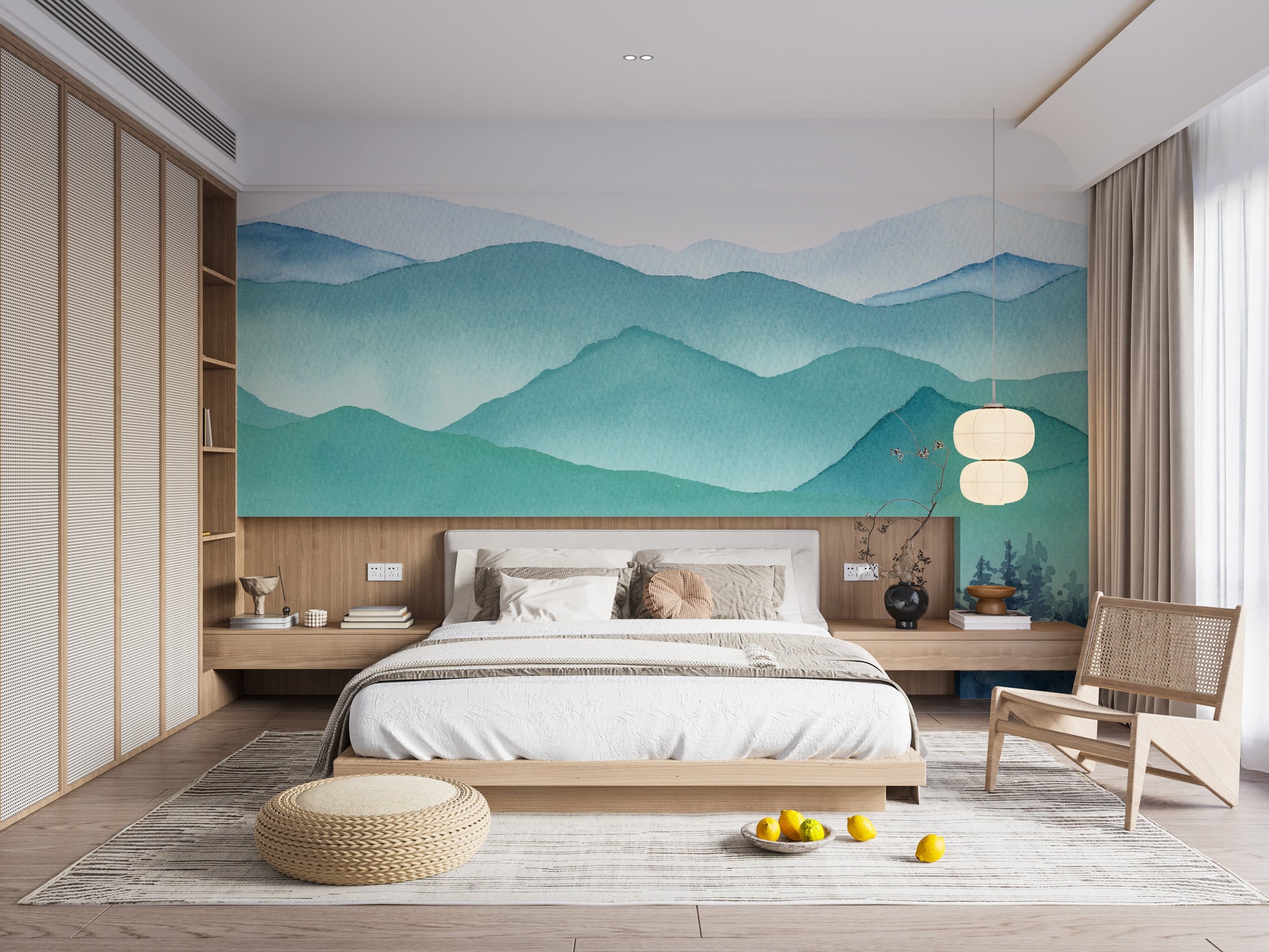 Kids Watercolor Snowy Hills Removable Murals - Giffywalls