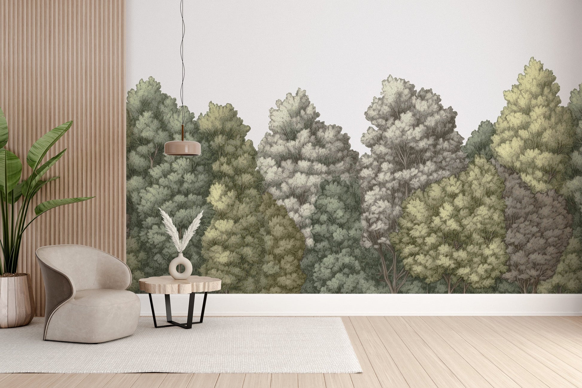 Painted Forest Wallpaper Mural - Giffywalls