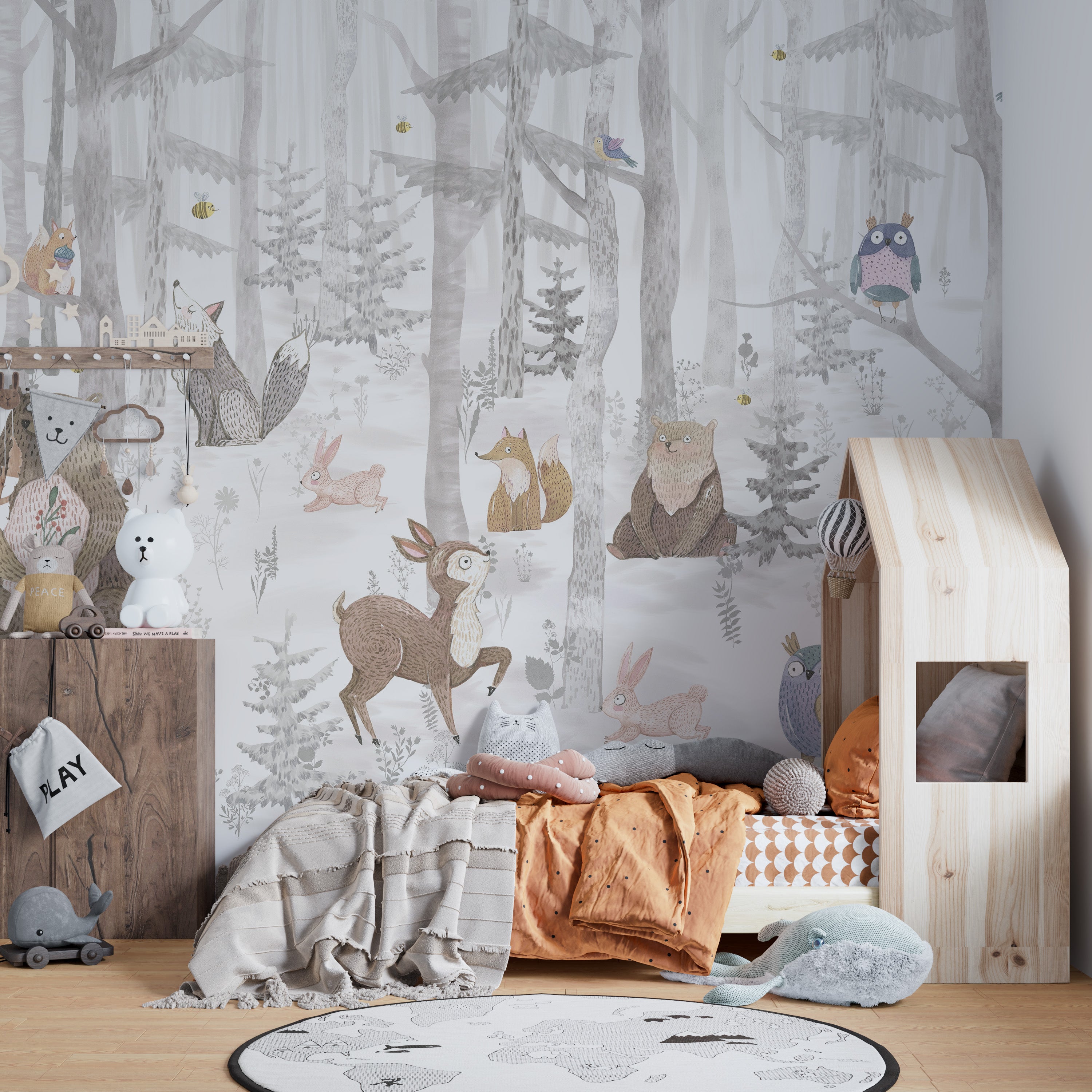 Watercolor Kids Animal Wallpaper Murals - Giffywalls