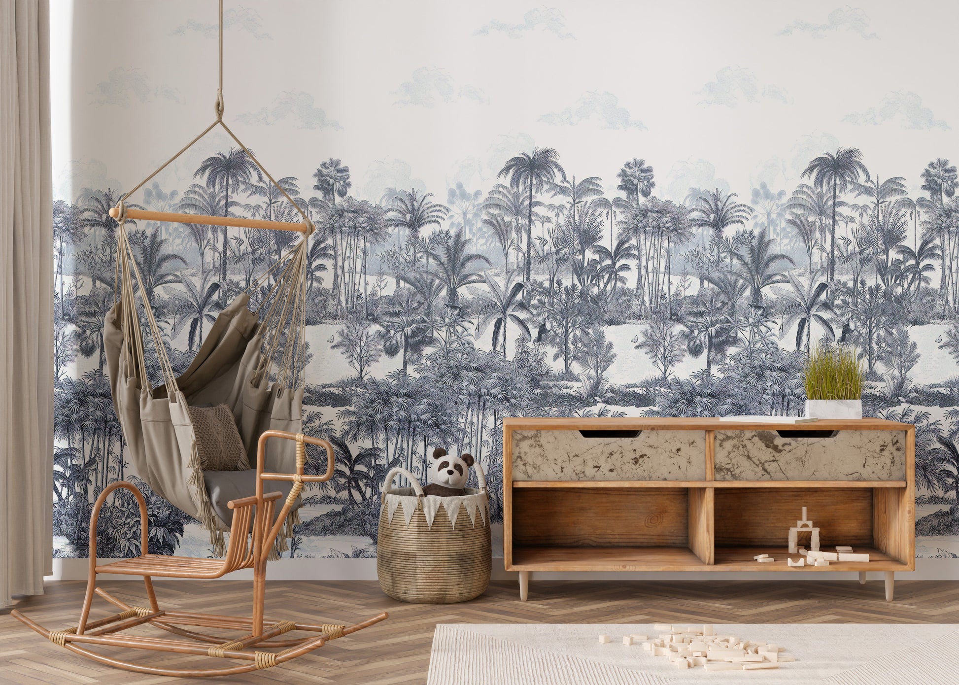 Blue Shades Palm Trees Wallpaper Murals - Giffywalls