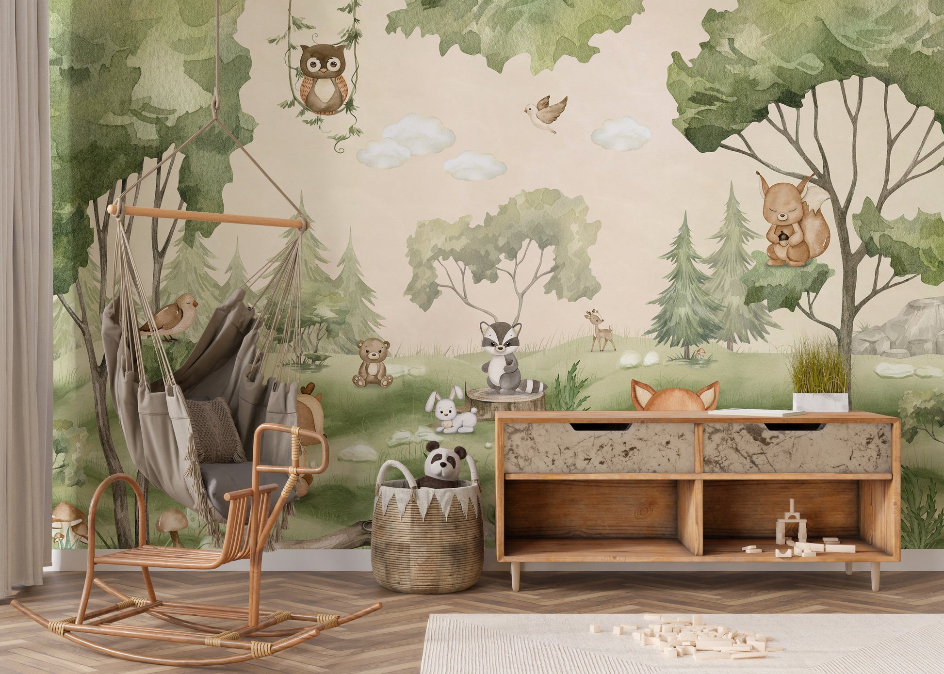 Woodland Joy Kids Wall Mural - Giffywalls