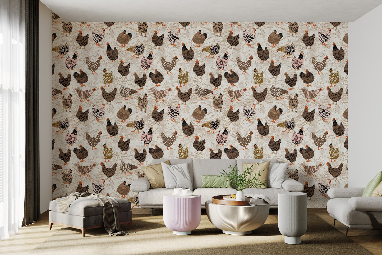 Sophisticated fowl wallpaper for modern decor