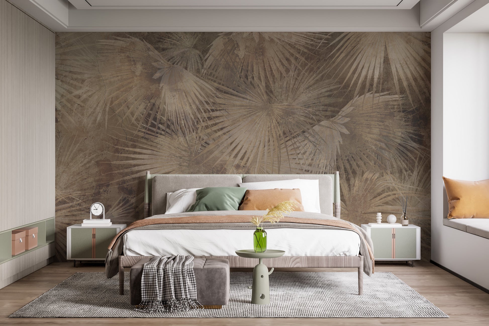 Tropical Palm Leaves Wallpaper Mural - Giffywalls