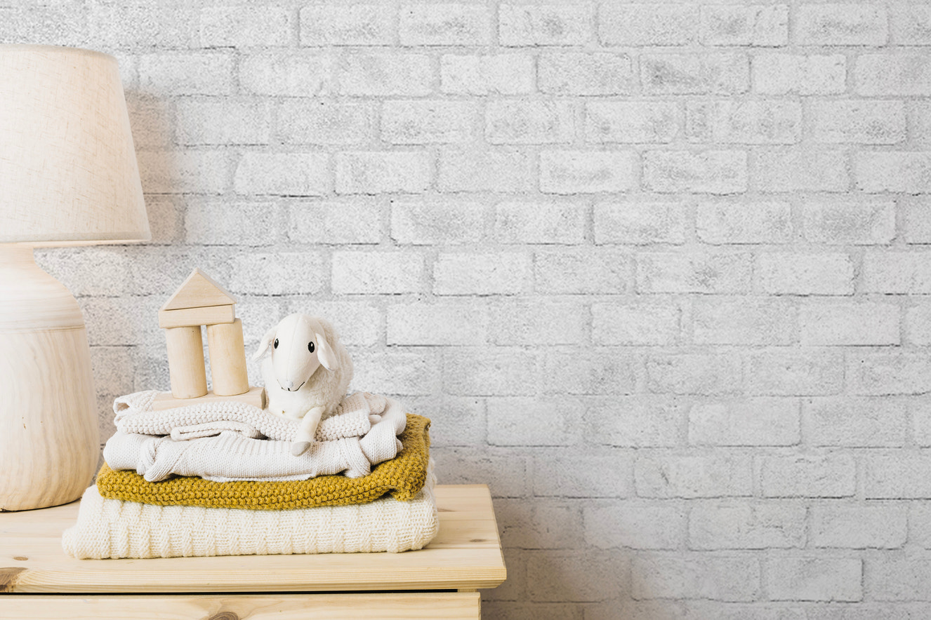 White brick wall texture wallpaper for modern interiors
