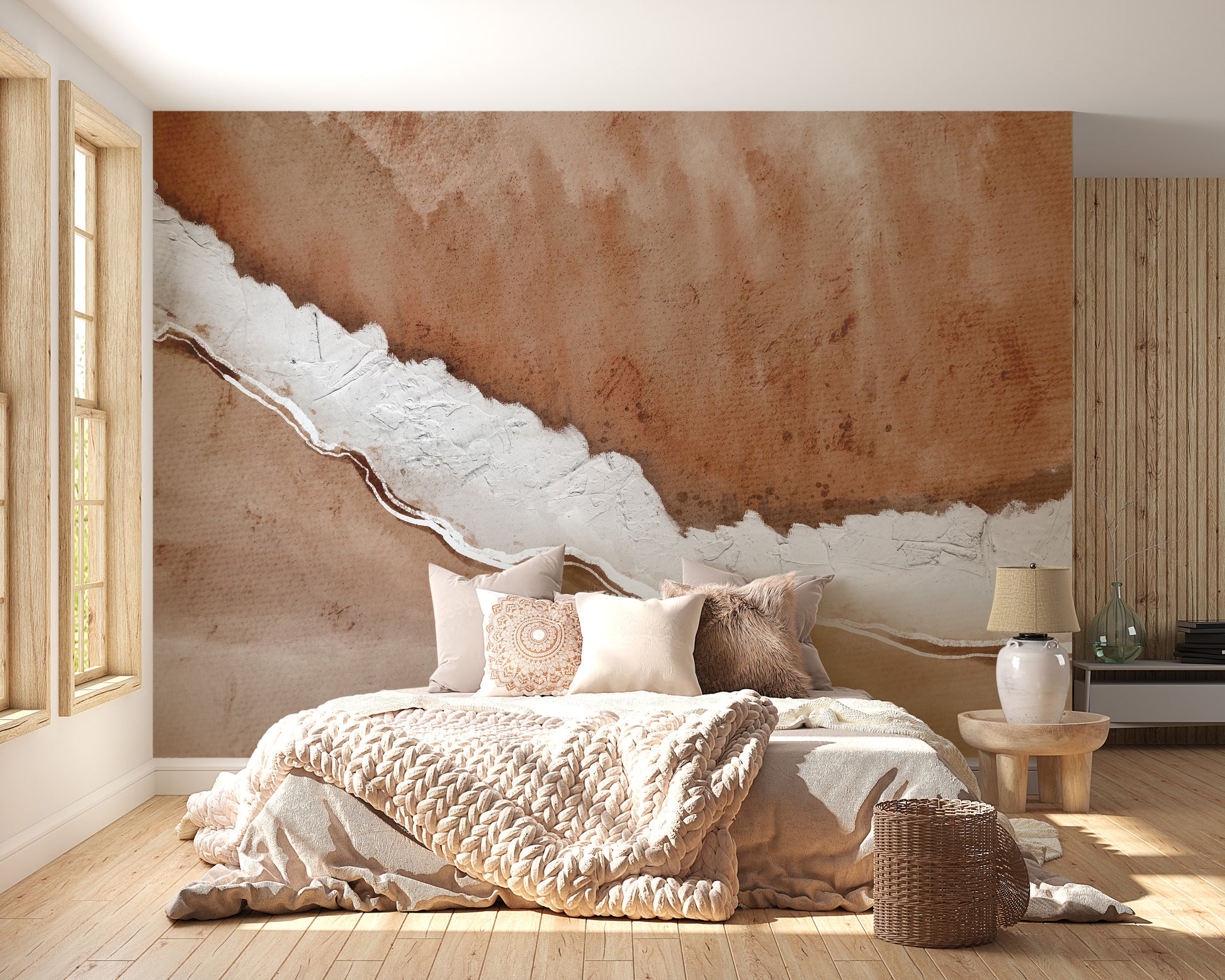 Rustic Horizon Textured Wall Mural - Giffywalls