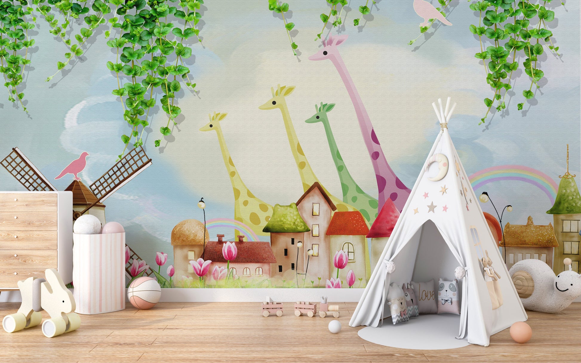 Kids Farm Animal Mural Wallpaper
