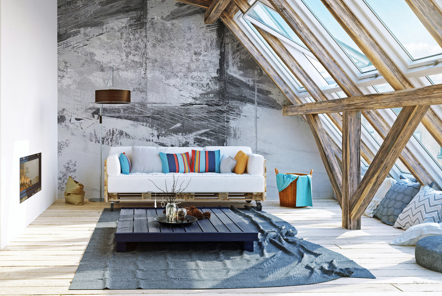 Industrial-chic grunge wallpaper for contemporary spaces.
