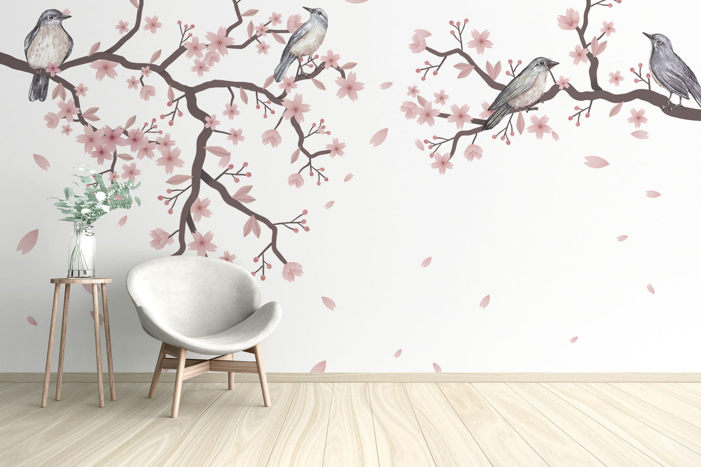 Cherry Blossom Serenade Wall Mural statement