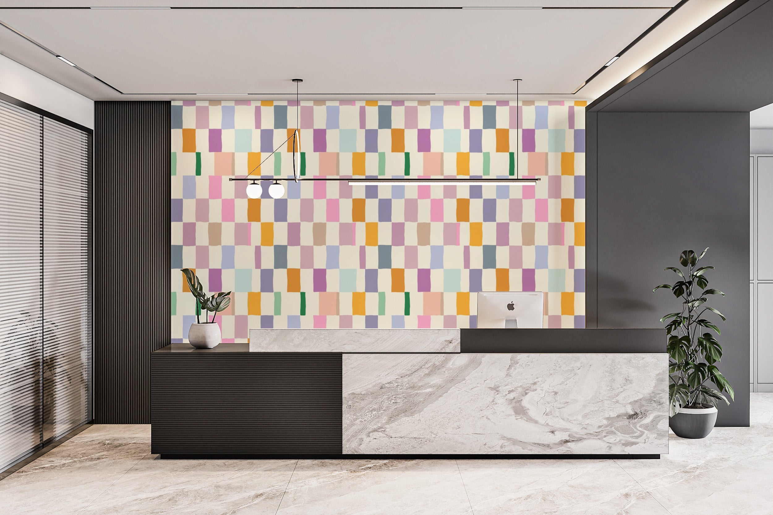 Colorful Mosaic peel and stick wallpaper