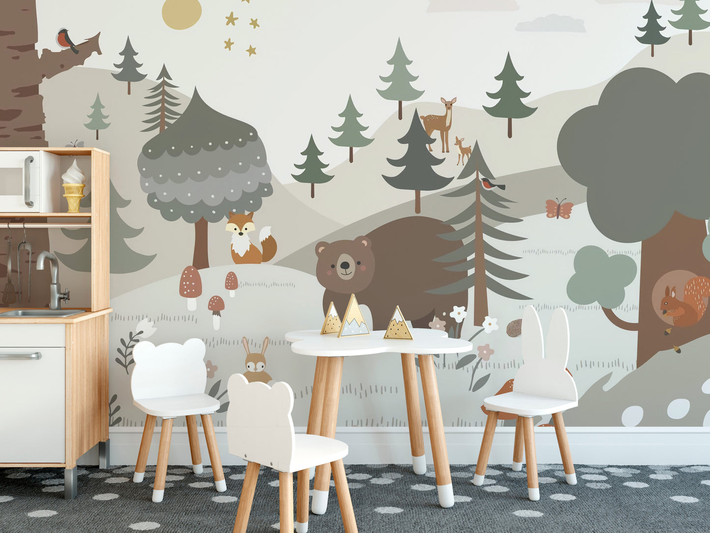 Snow Forest KIds Room Wallpaper Murals - Giffywalls