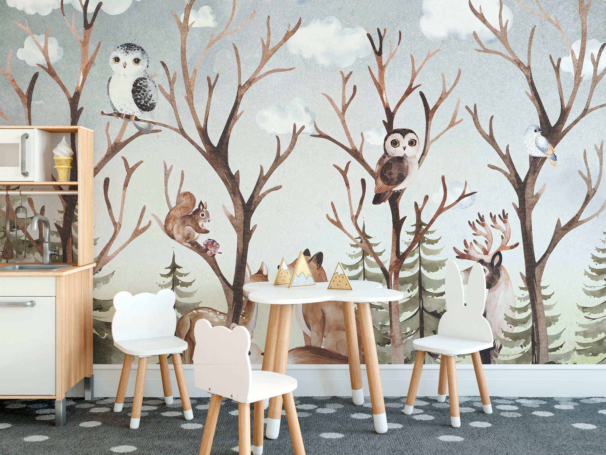 Forest Fall Kids Room Wallpaper Mural - Giffywalls