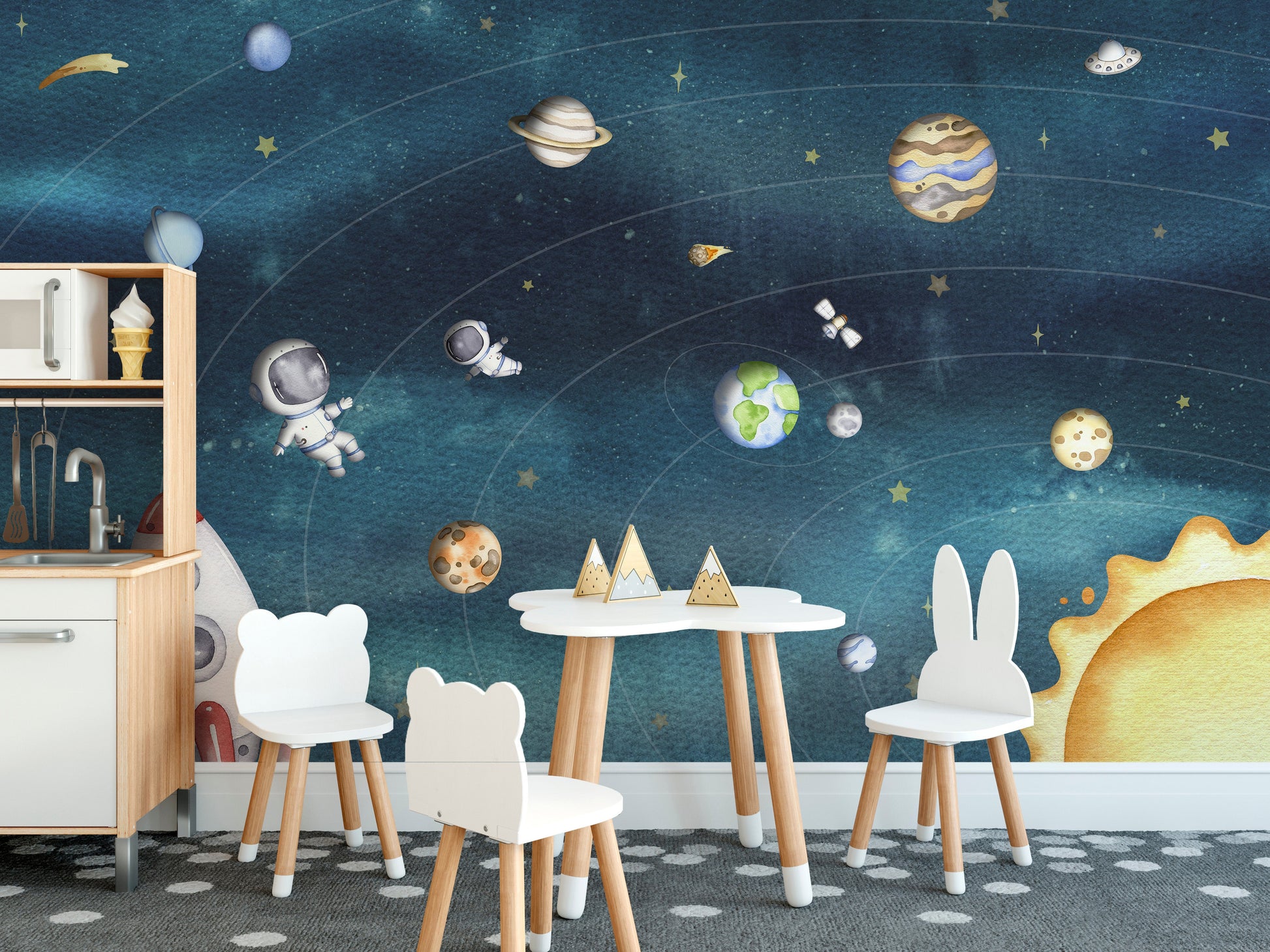 Space Joy Dark Wallpaper Mural