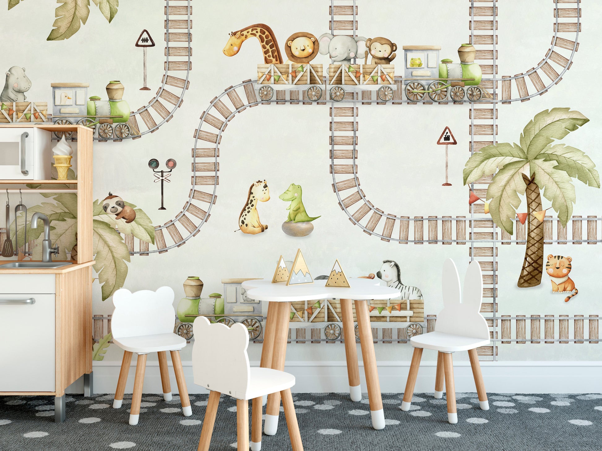 Train Travels Wallpaper Mural - Giffywalls