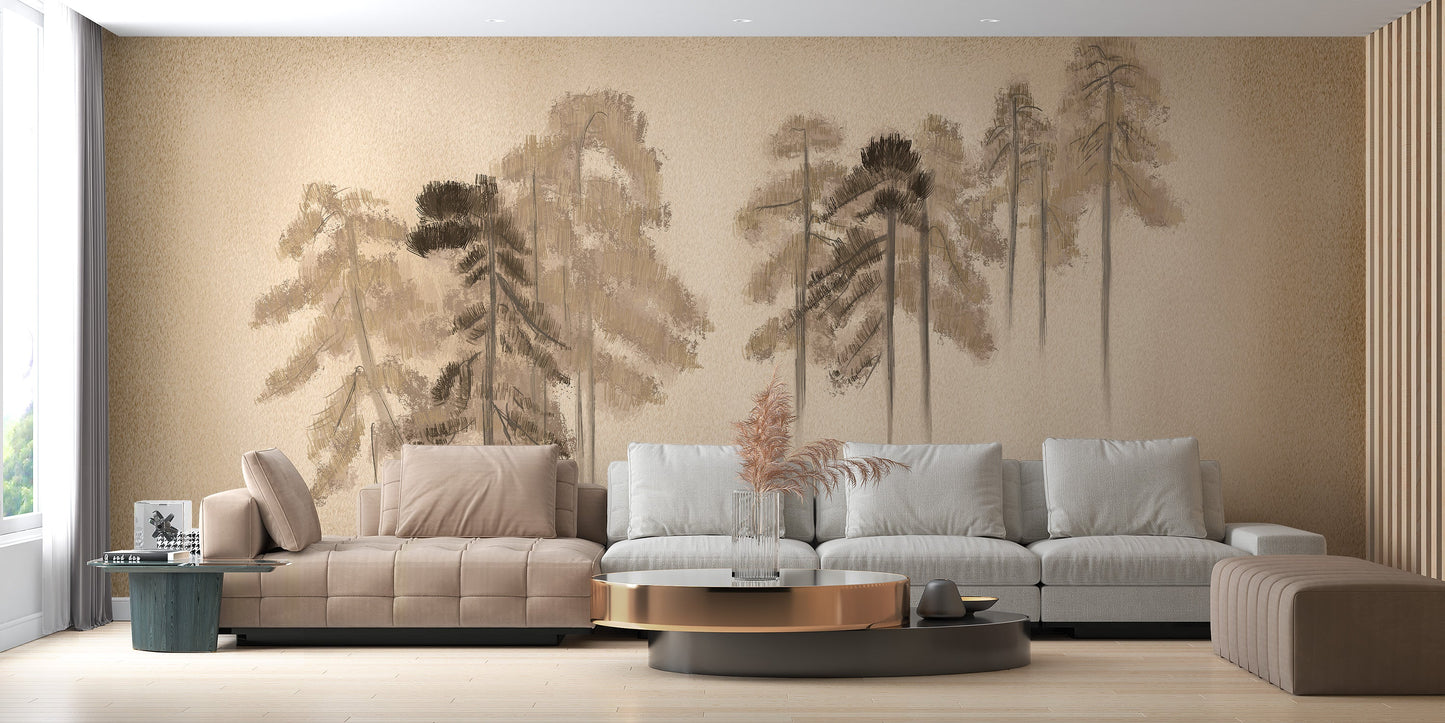 Pine Trees Wall Mural - Giffywalls