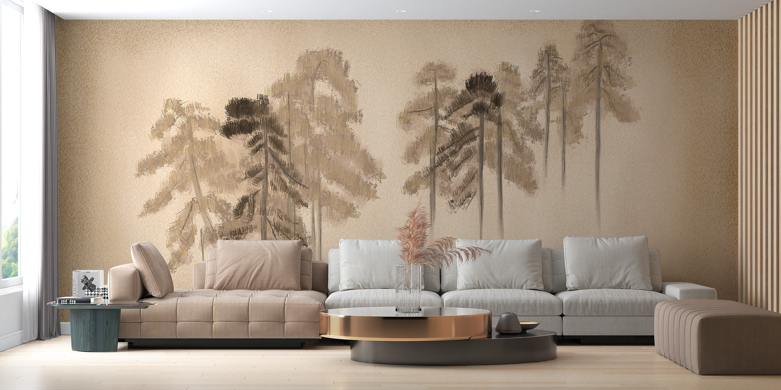 Pine Trees Wall Mural - Giffywalls