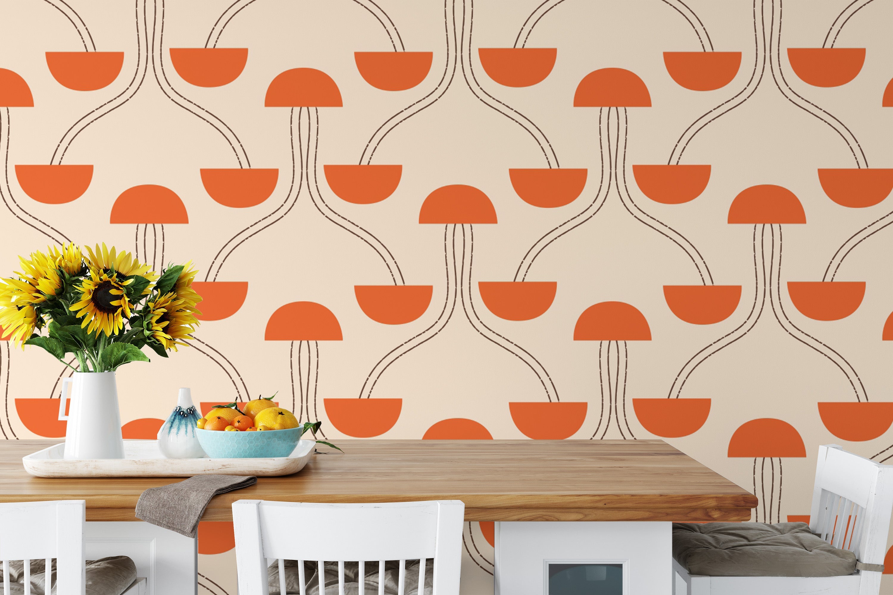 Vibrant Mindfulness Zen Orange Wallpaper for interiors
