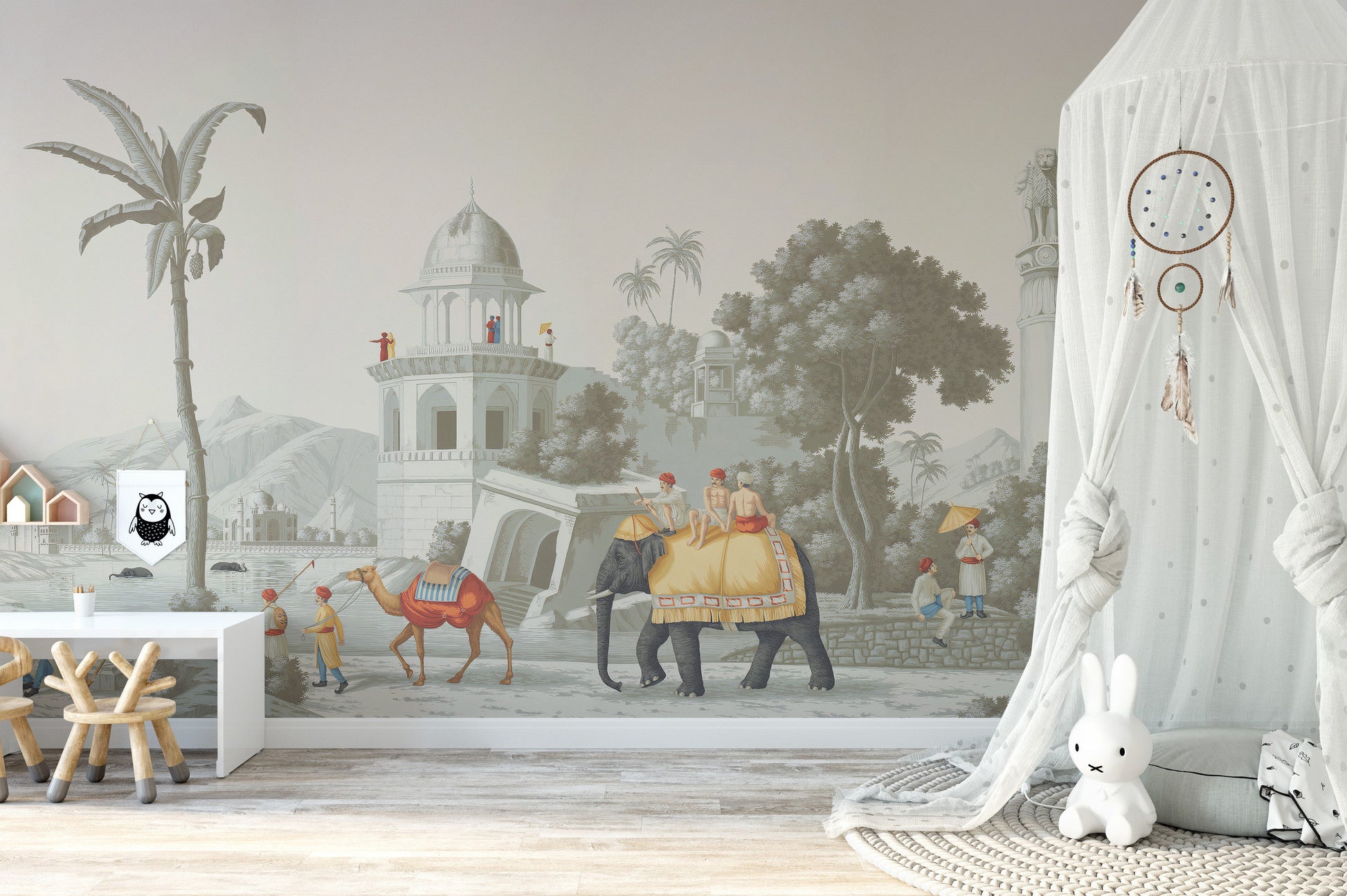 Royal Mughal on Elephant in the Forest Wallpaper - Giffywalls