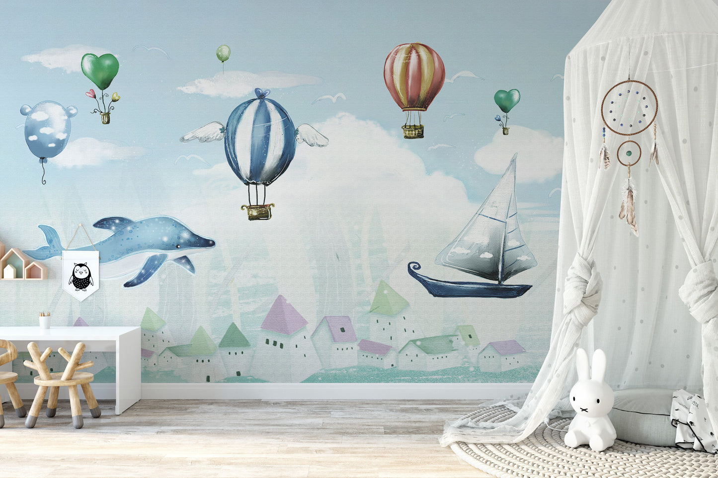 Hot Air Balloon Kids Room Wallpaper Murals - Giffywalls