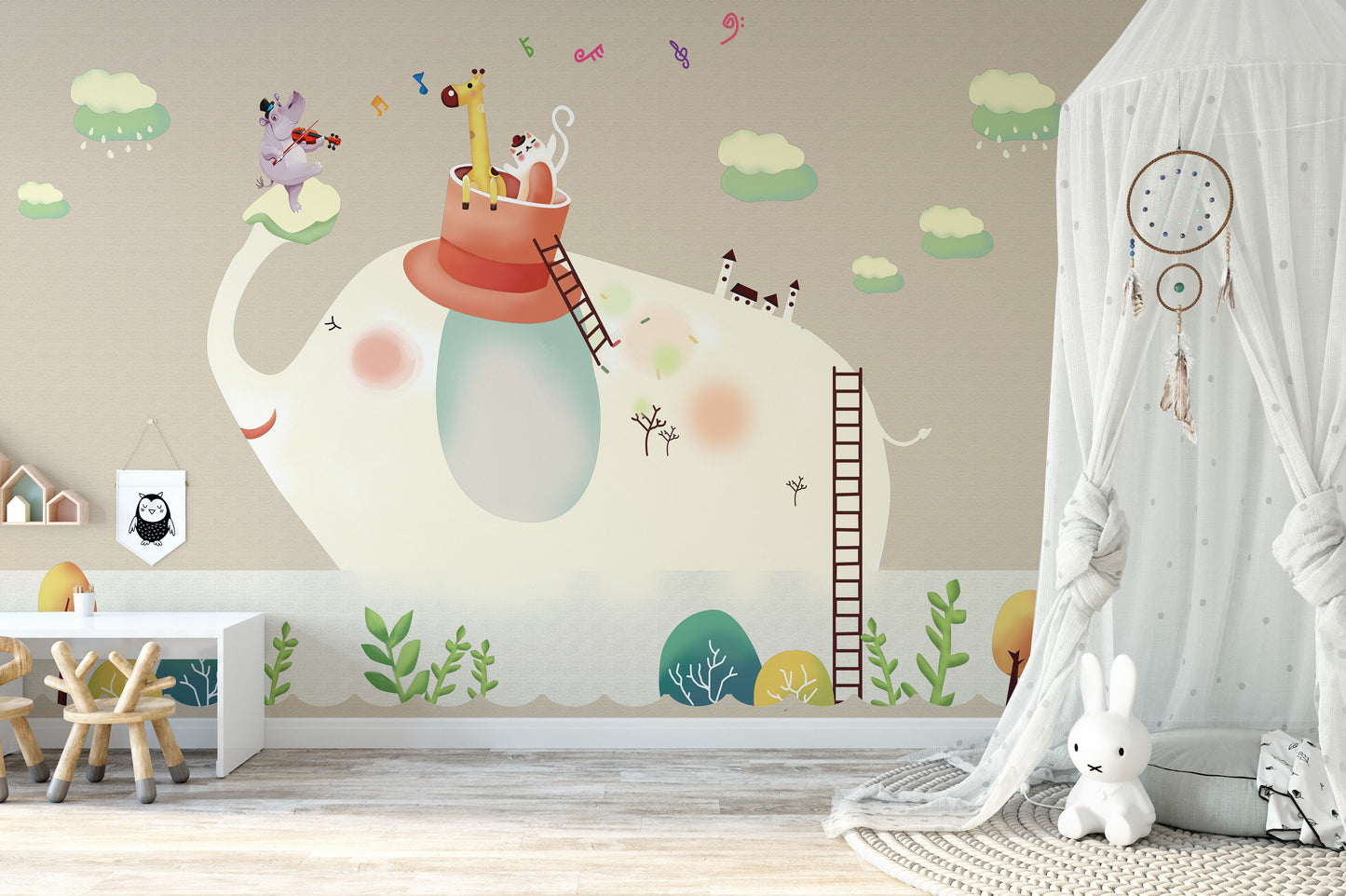 Cartoon Elephant Wallpaper Murals - Giffywalls