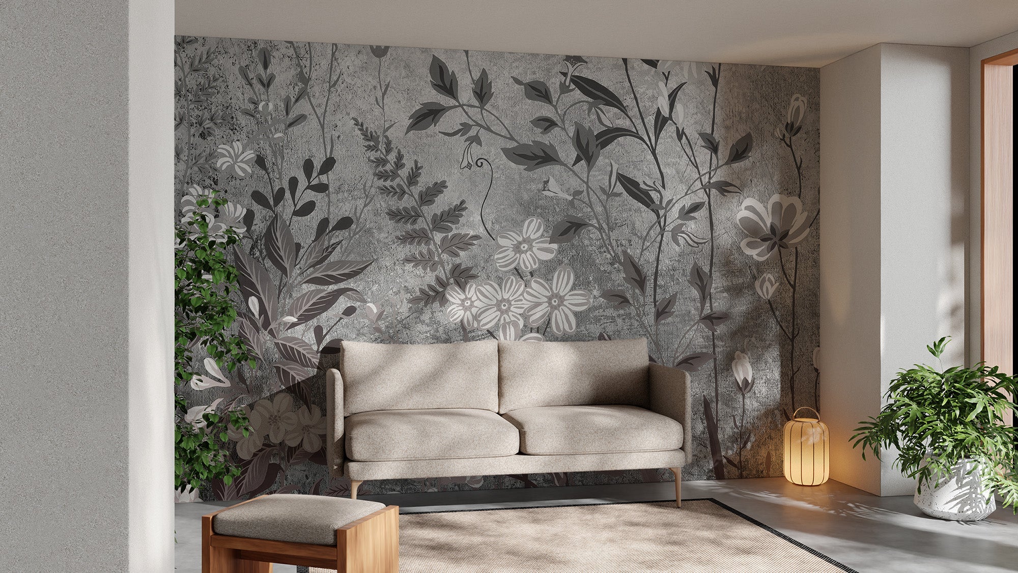 Timeless floral wallpaper for a serene ambiance
