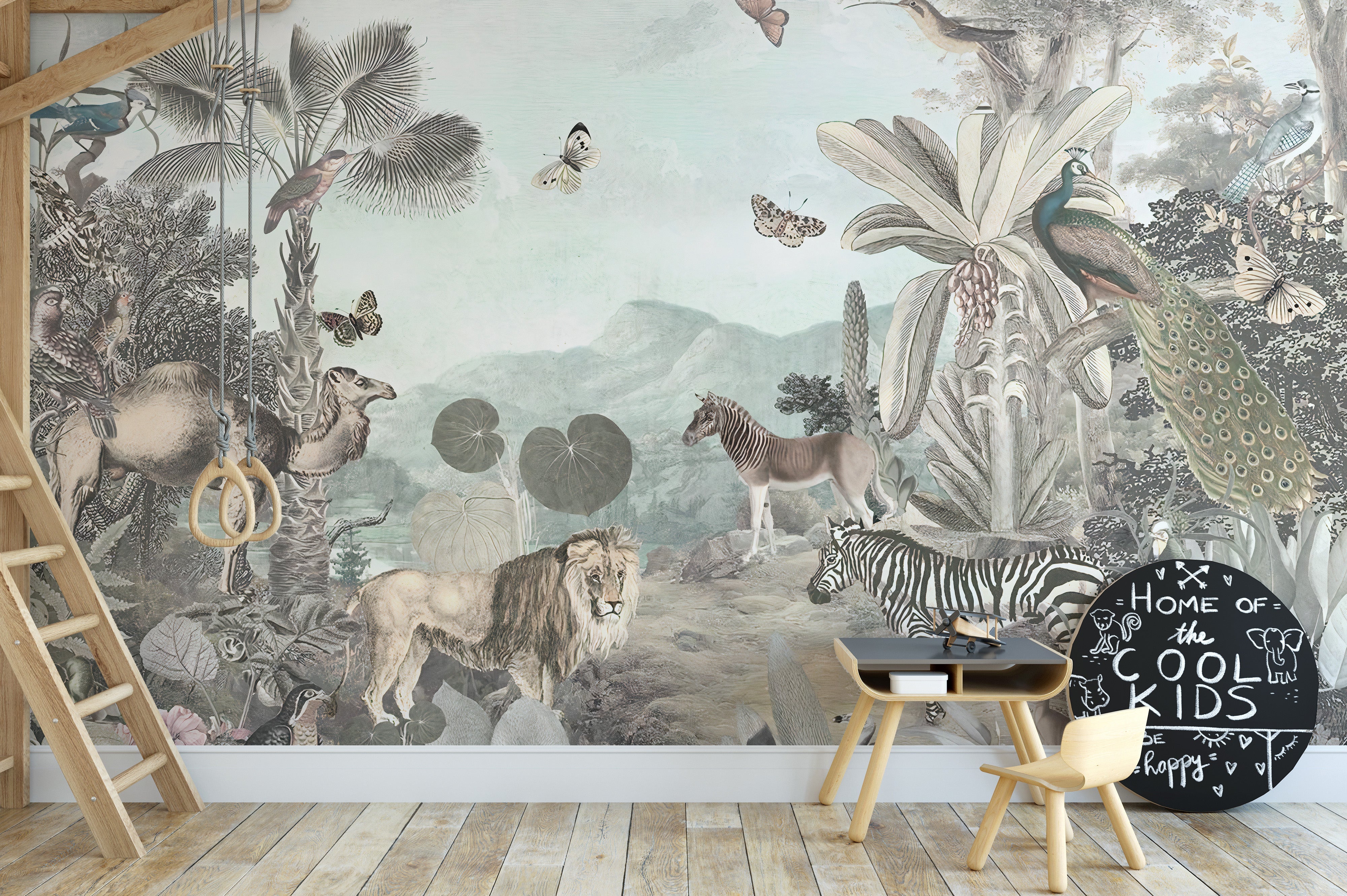 African Wildlife Animals Forest Kids Wallpaper Mural - Giffywalls