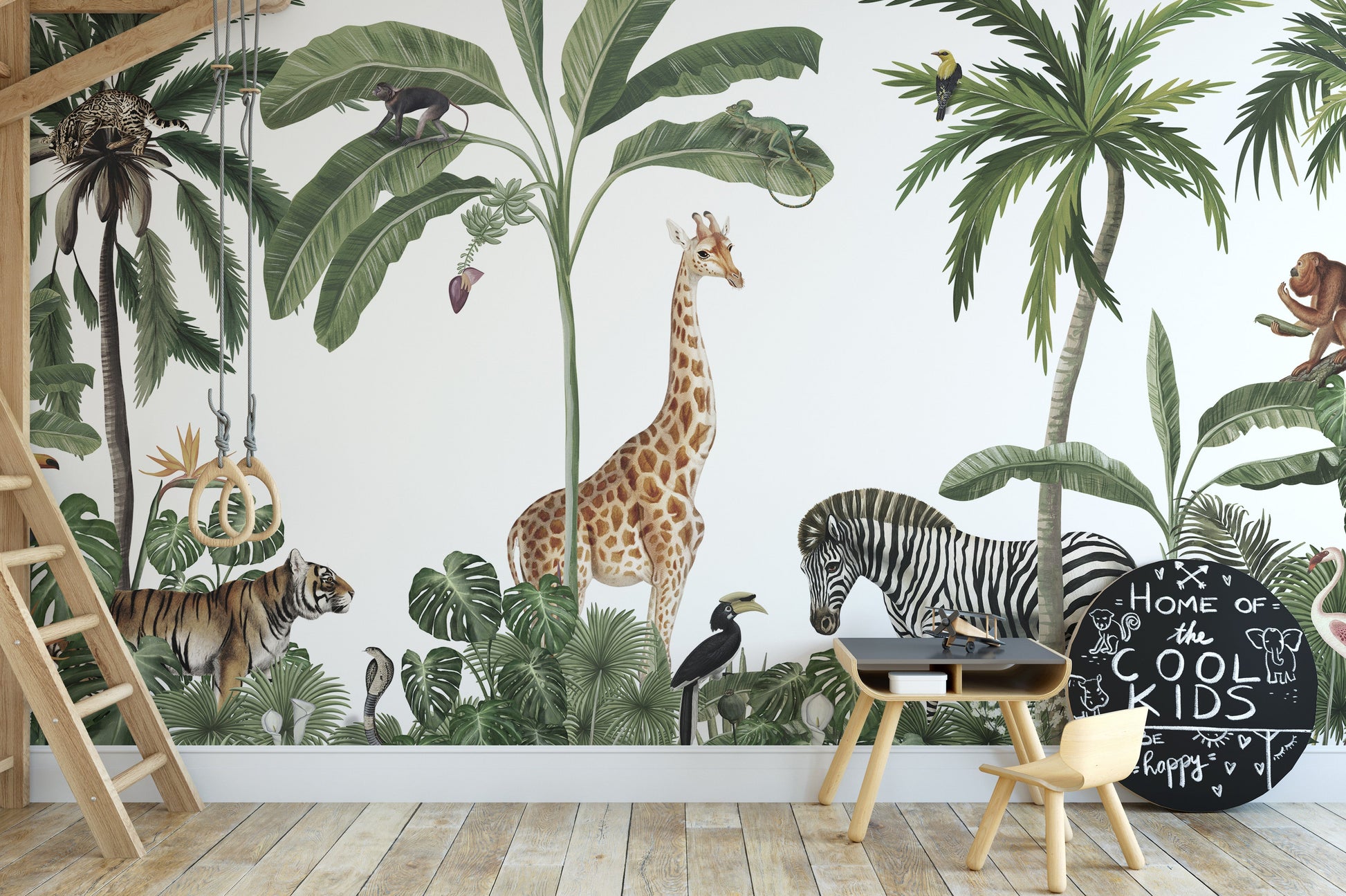 Tropical forest wild animals & trees wallpaper - Giffywalls