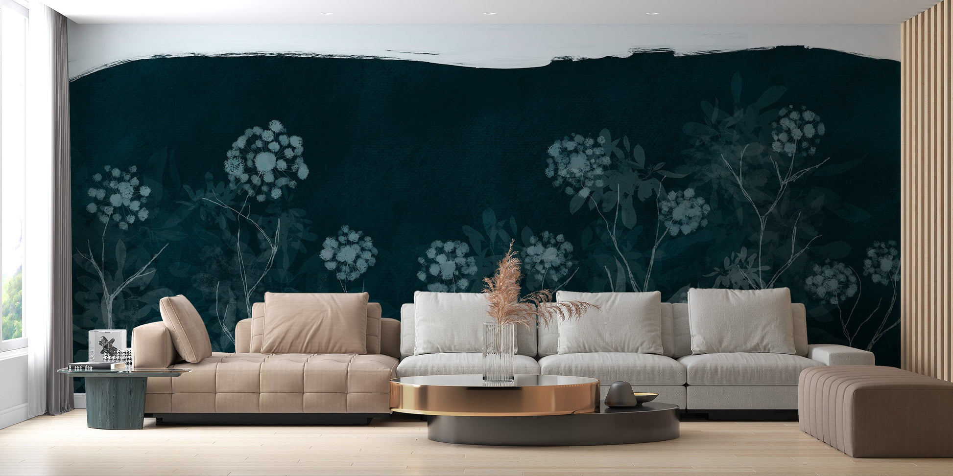 Midnight Botanical Wall Mural - Giffywalls