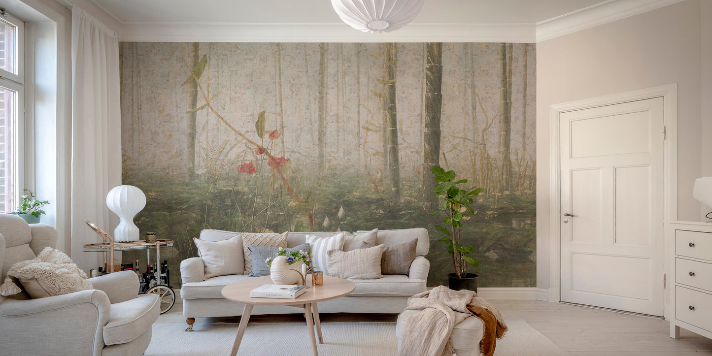 Foggy Tropical Deciduous Forest Wallpaper Murals - Giffywalls