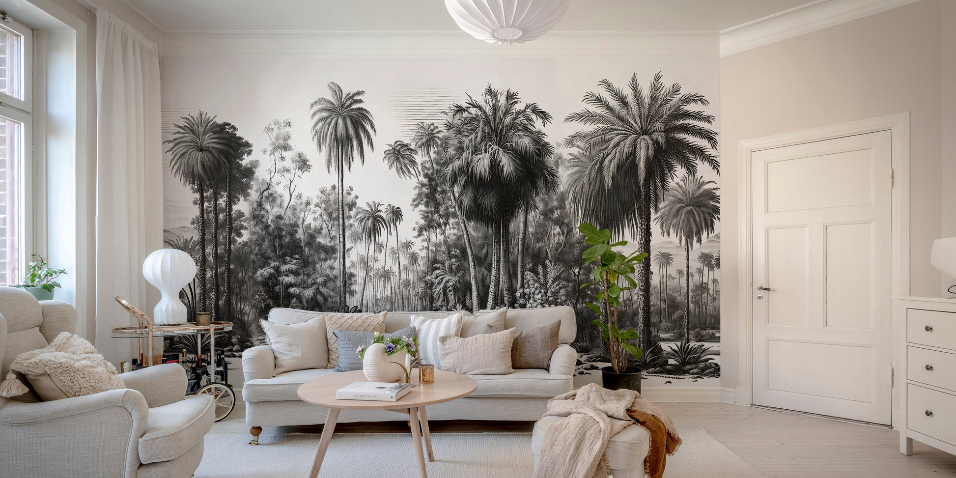 Black Eucalyptus Tree Wallpaper Mural
