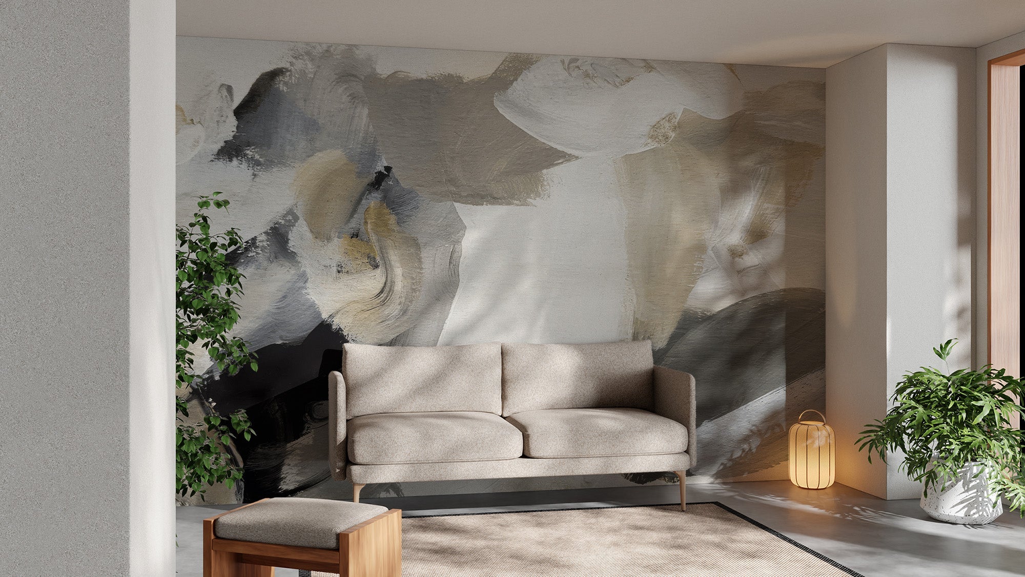 Modern neutral tones wall mural
