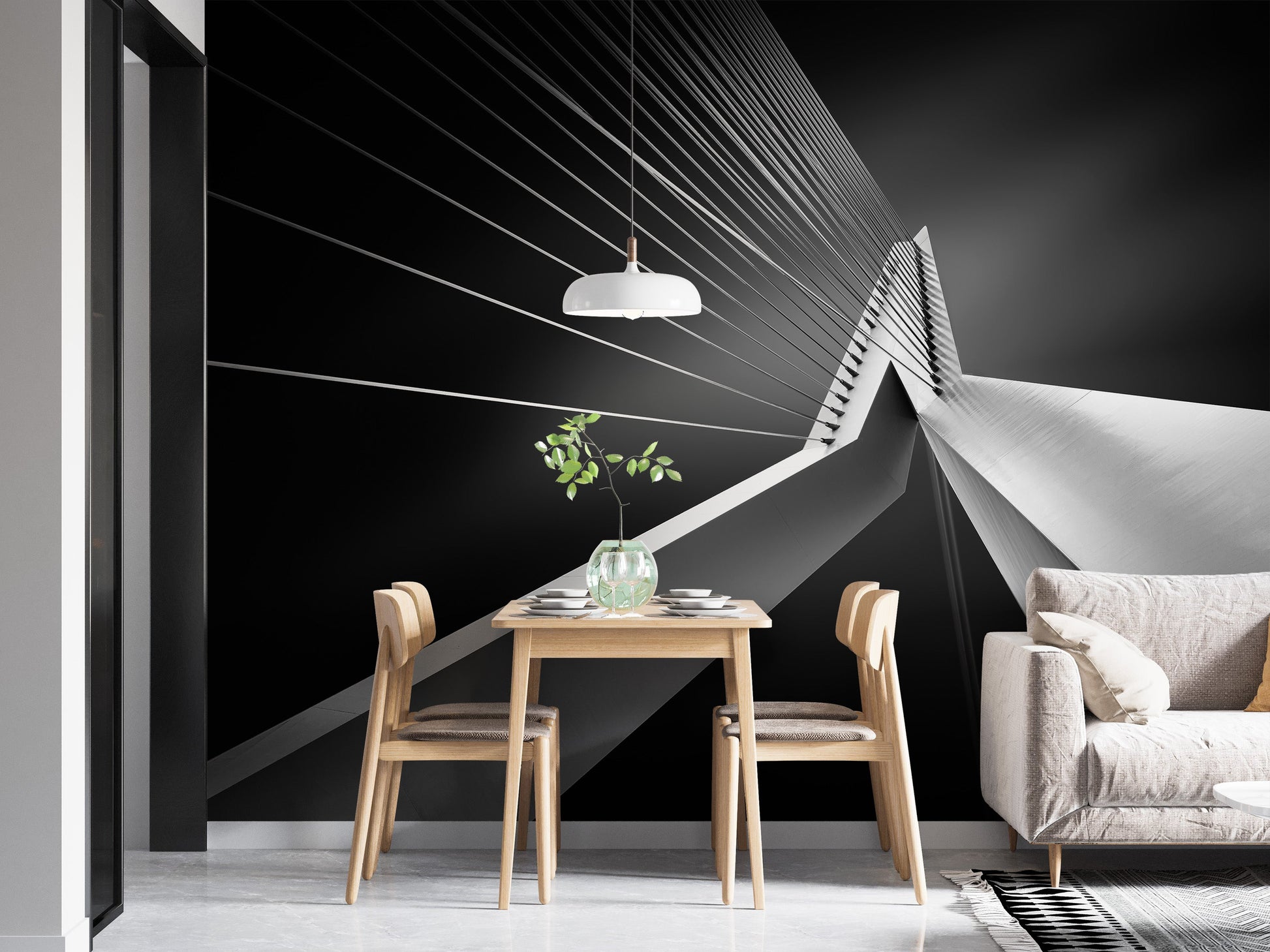 Erasmus Bridge Abstract Architectural Wall Mural - Giffywalls