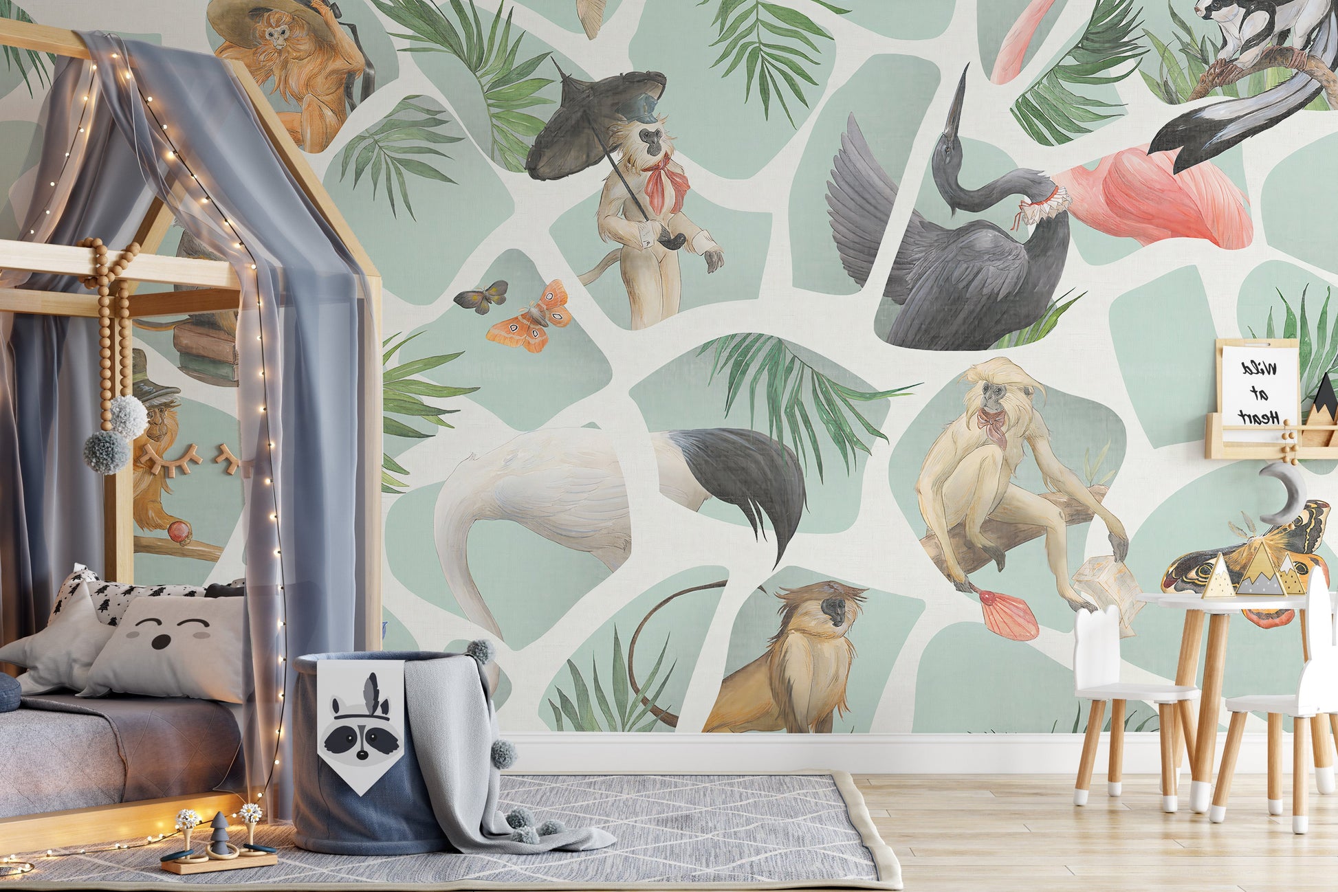 Watercolor Monkey wallpaper Mural - Giffywalls