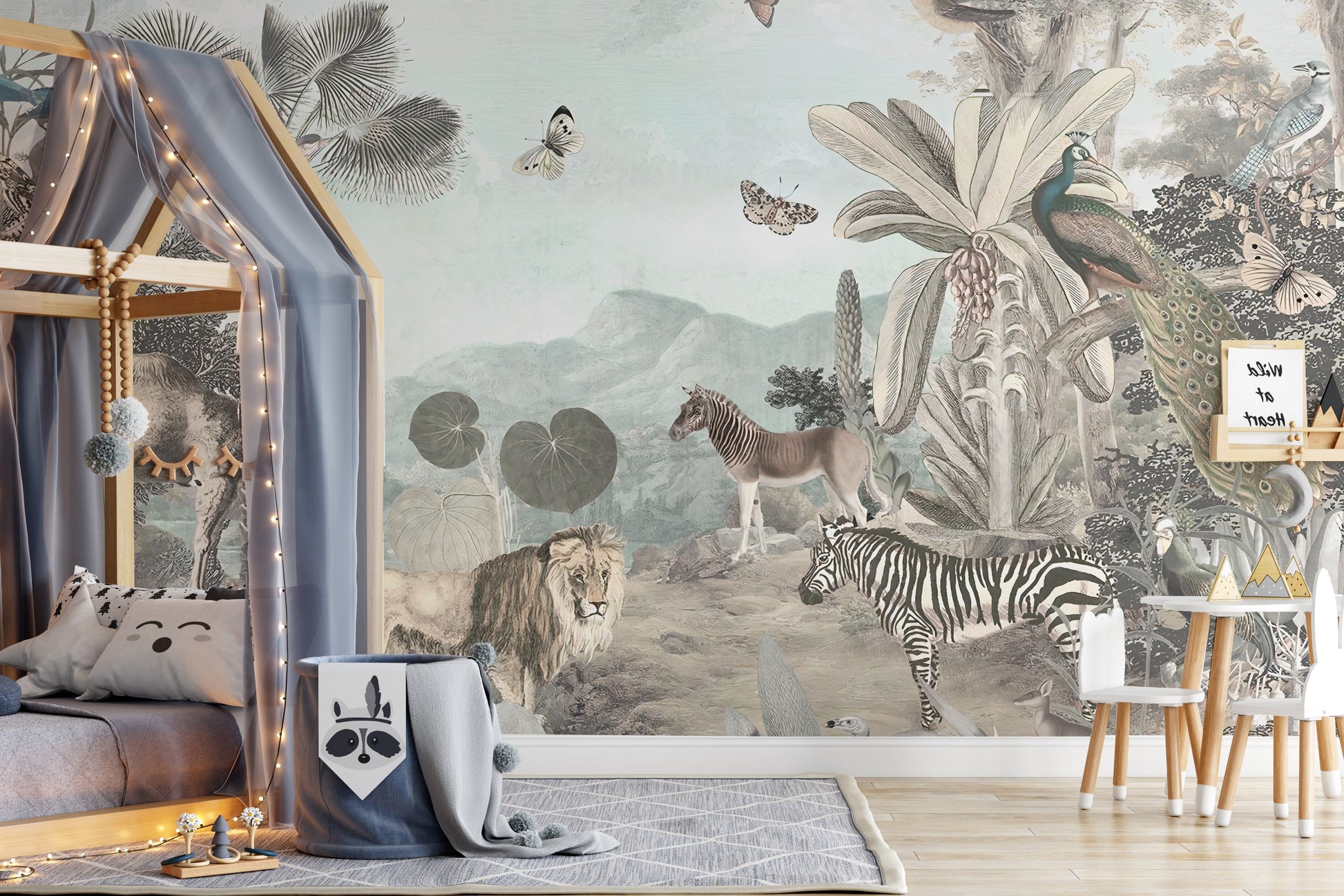 African safari animals kids wall mural
