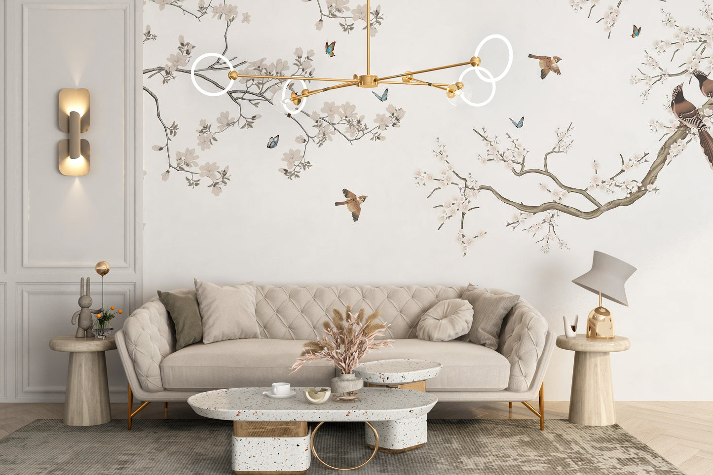 Floral Perch Wall Mural - Giffywalls