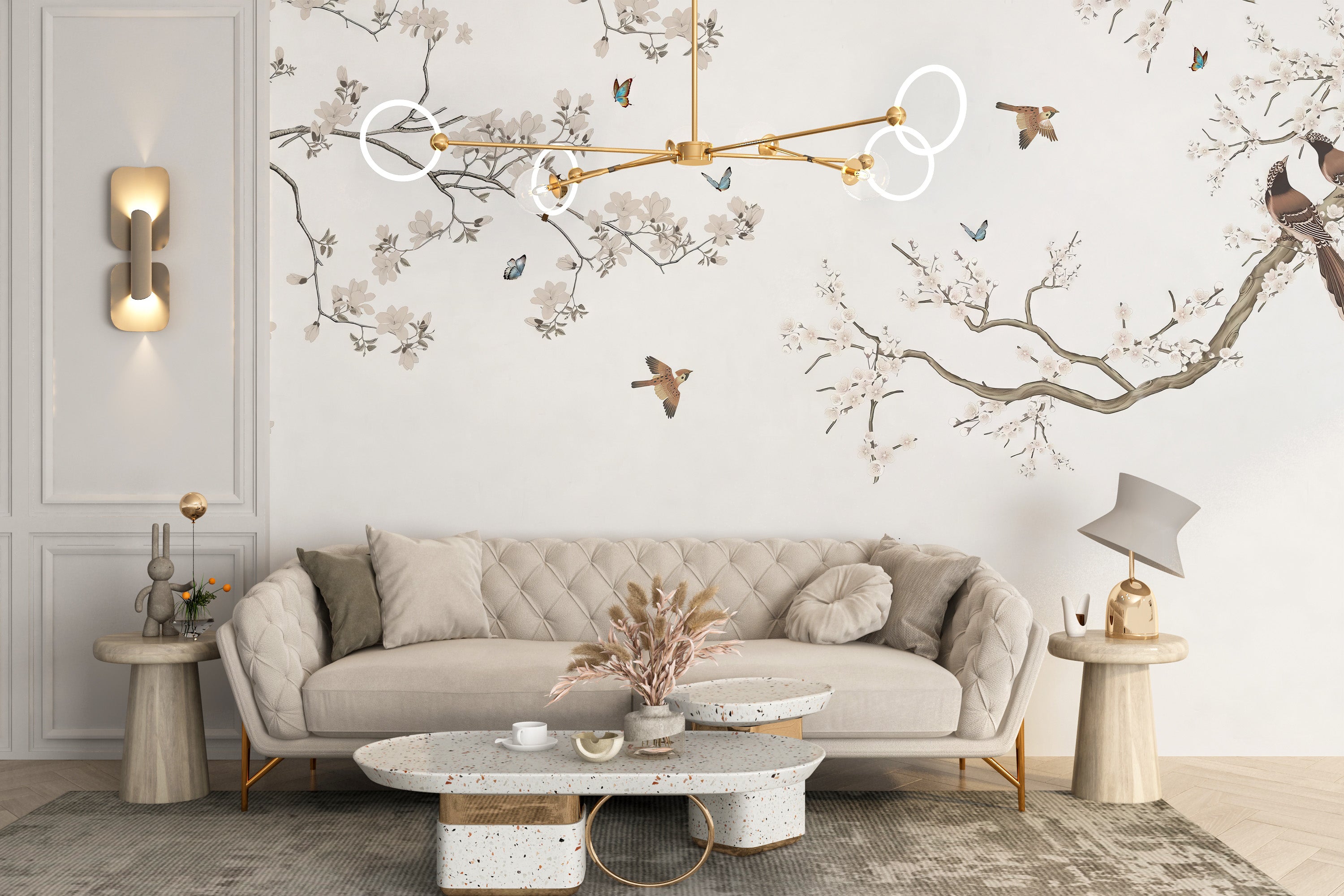 Floral Perch Wall Mural - Giffywalls