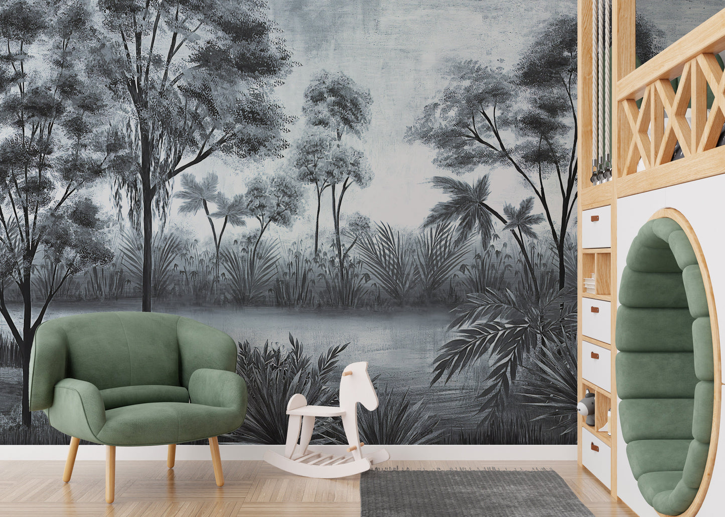 Gloomy Trees Textured Wallpaper Murals - Giffywalls