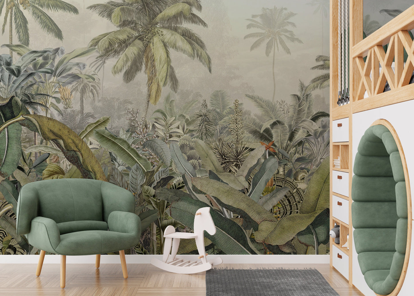 Watercolor Drawn Rich Green Plant Forestry Wallpaper - Giffywalls