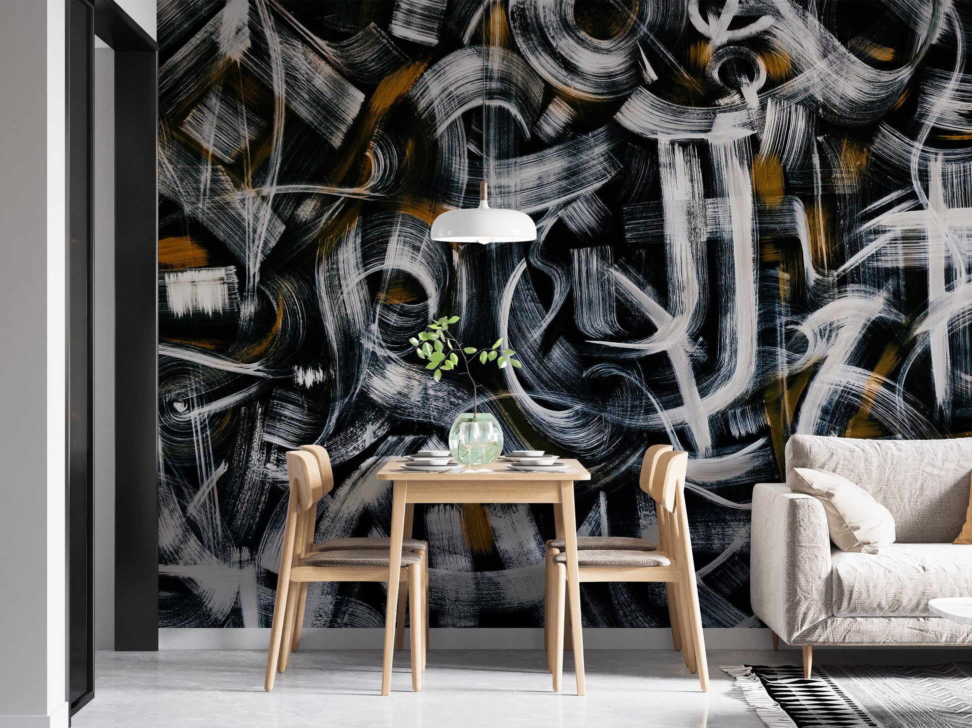 Abstract Graffiti Brush Strokes Wall Mural - Giffywalls