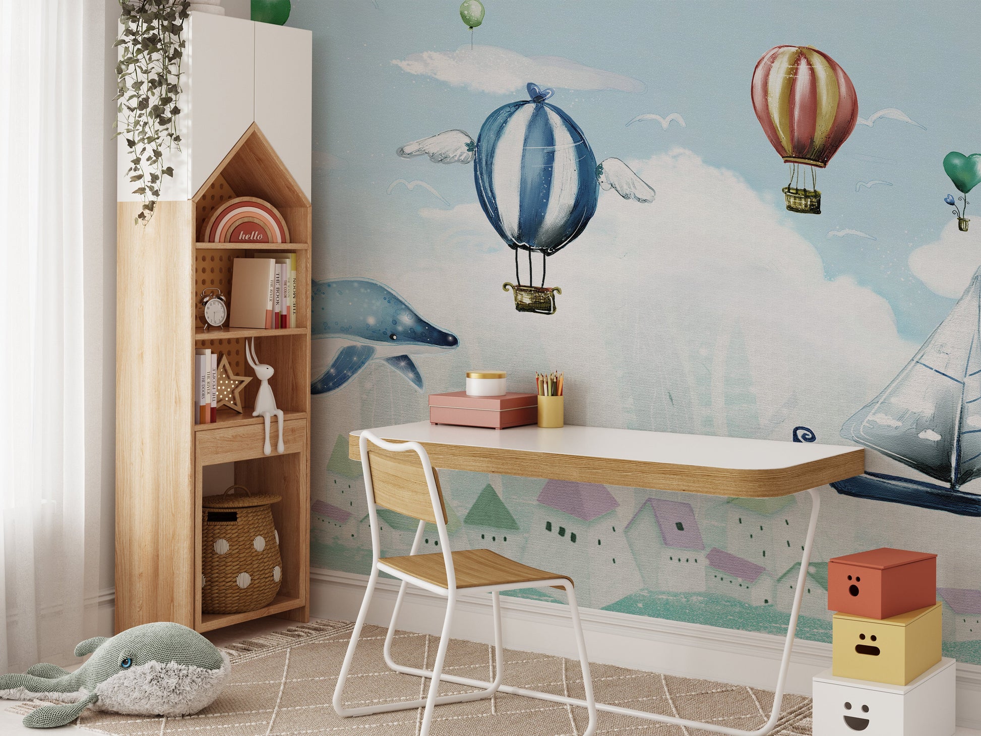 Hot Air Balloon Kids Room Wallpaper Murals - Giffywalls