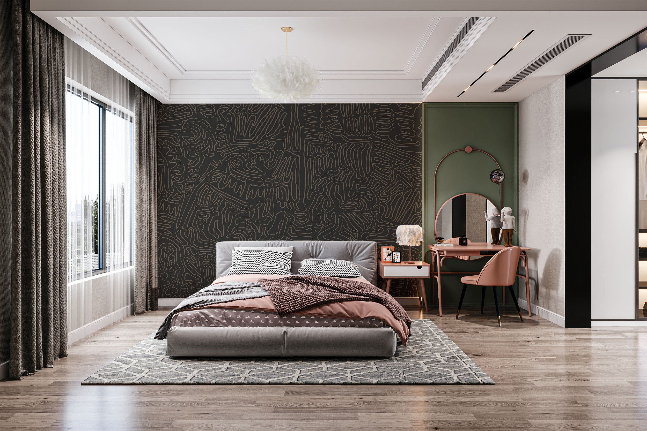 Modern Art Deco Wallpaper Mural - Giffywalls