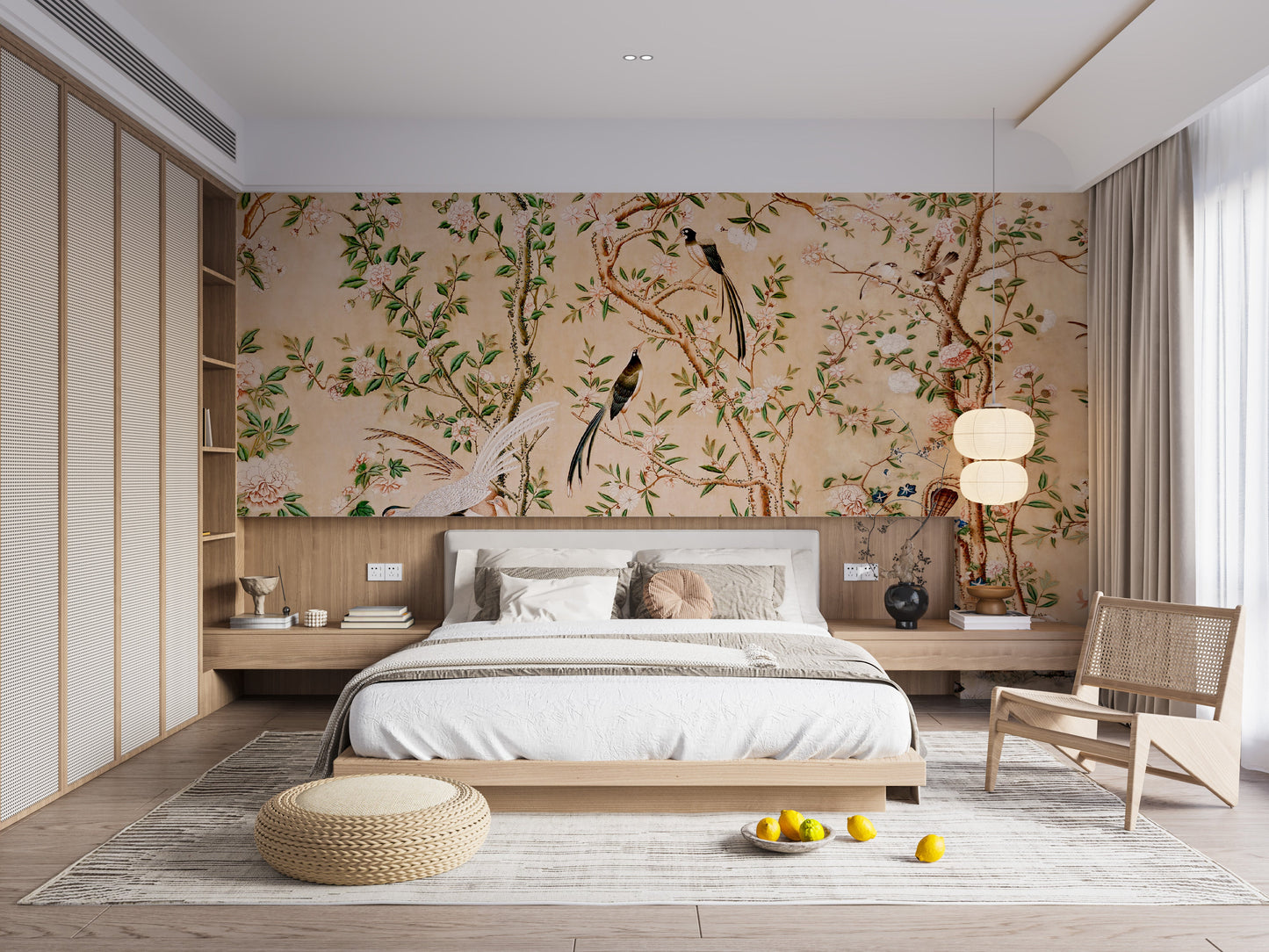 Sepia Chinoiserie Chinese Wallpaper Murals - Giffywalls